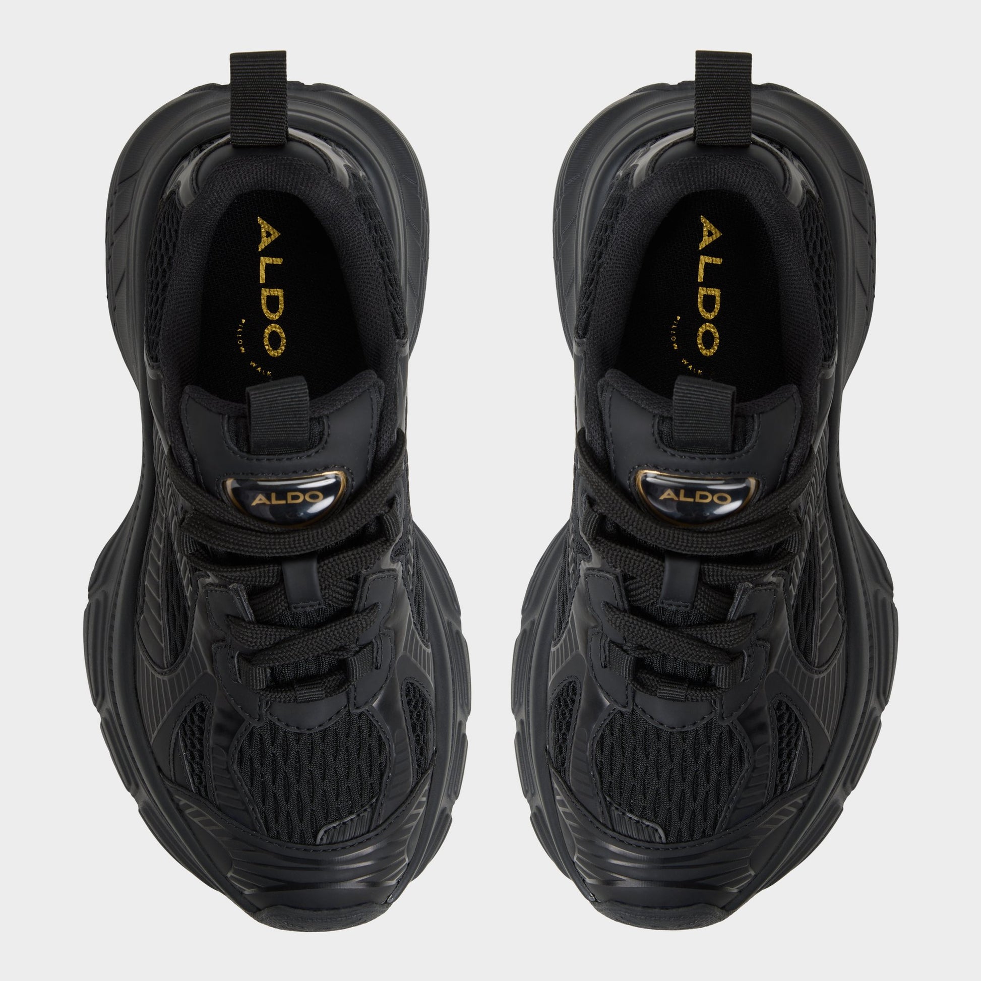 Top-down view of the Black Powerplay Sneaker