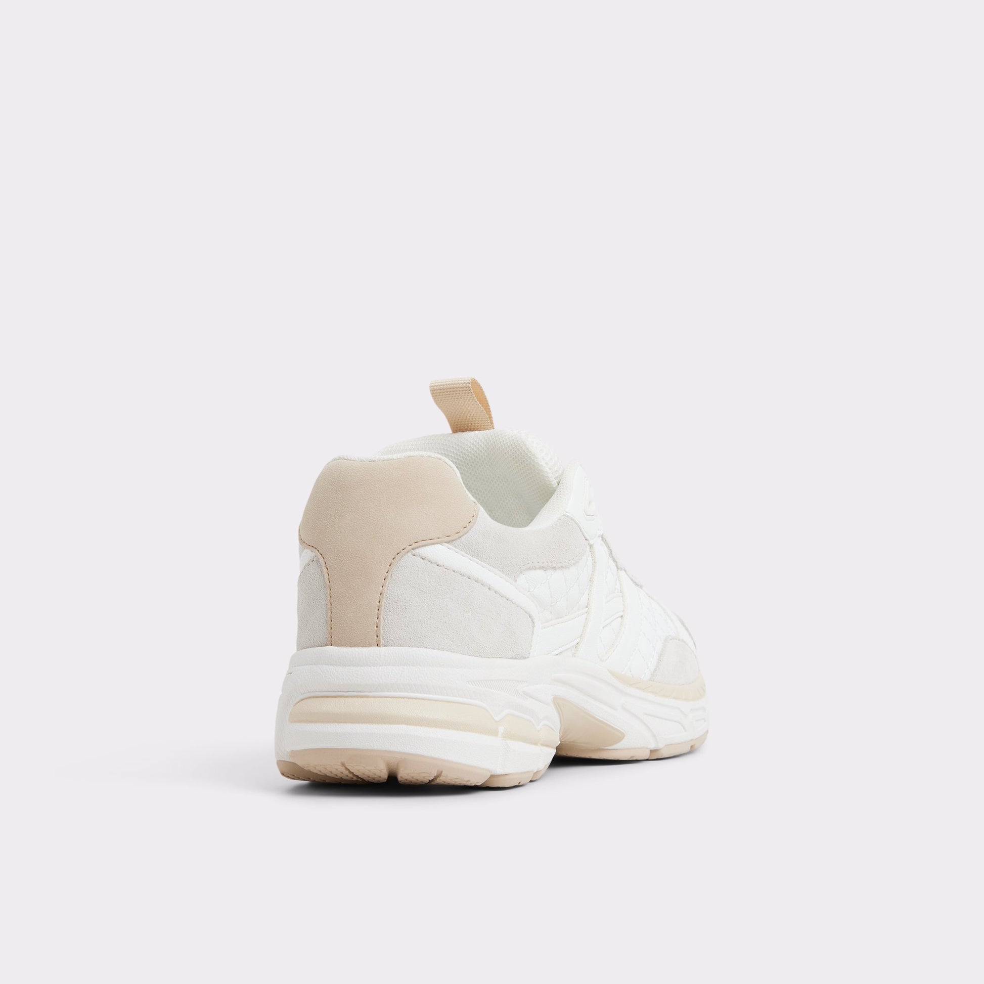 Three-quarter angle of White Pillowsnkr-l Jogger sneaker's back side