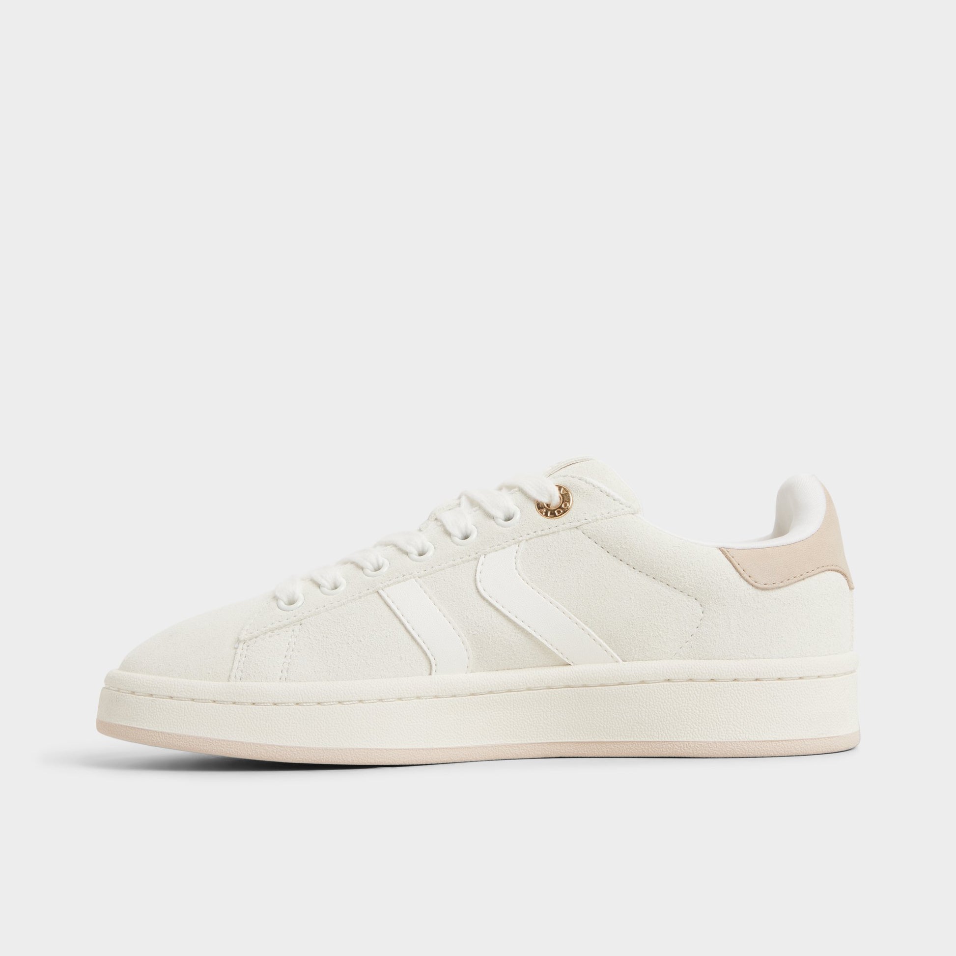 Side view of White Retrochic Low top sneaker