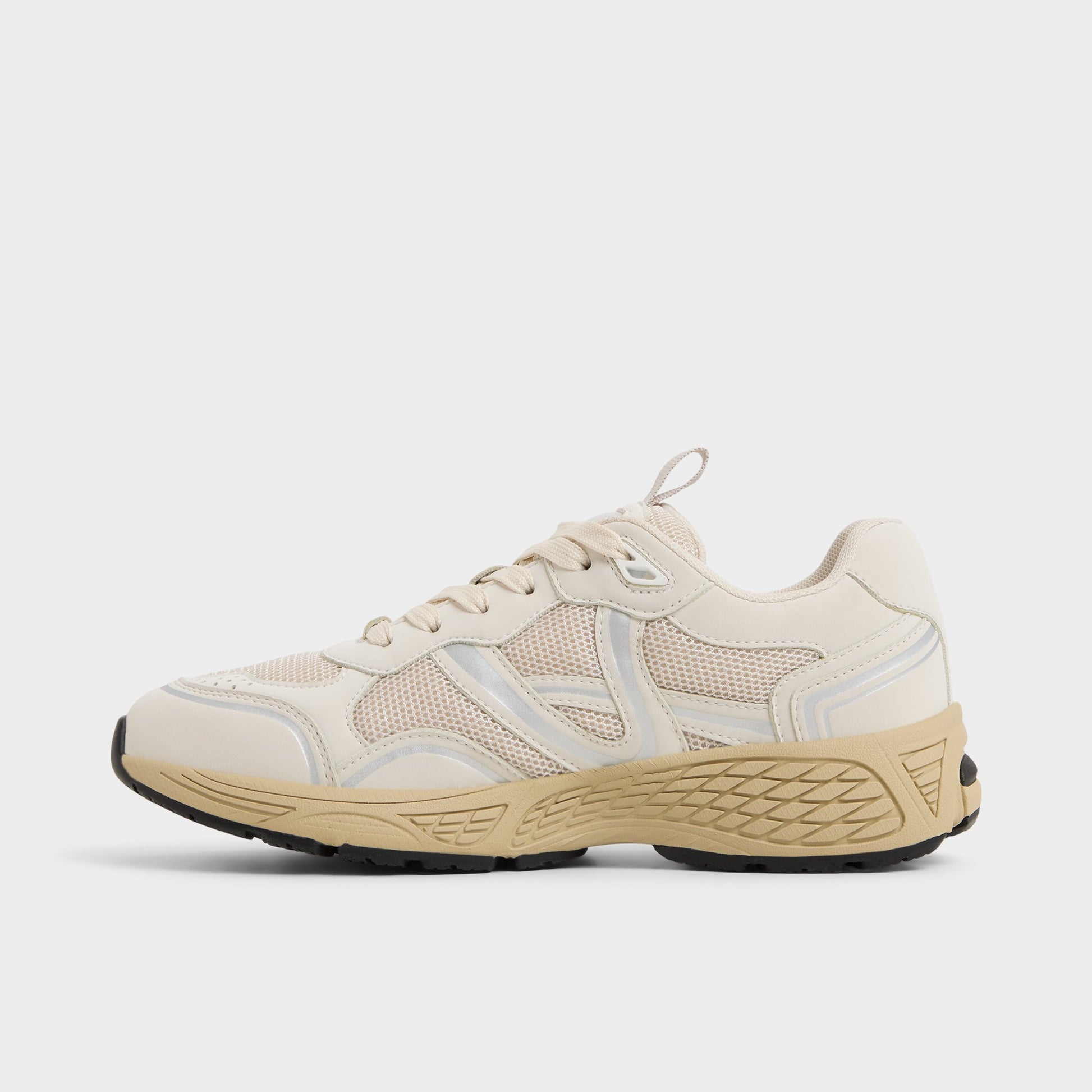 Side view of Cream Multi Pillowsnkr-l Jogger sneaker