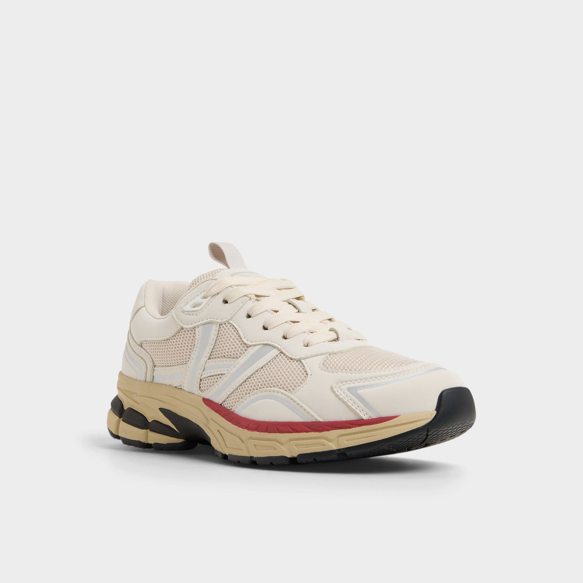 Three-quarter angle of Cream Multi Pillowsnkr-l Jogger sneaker's front side