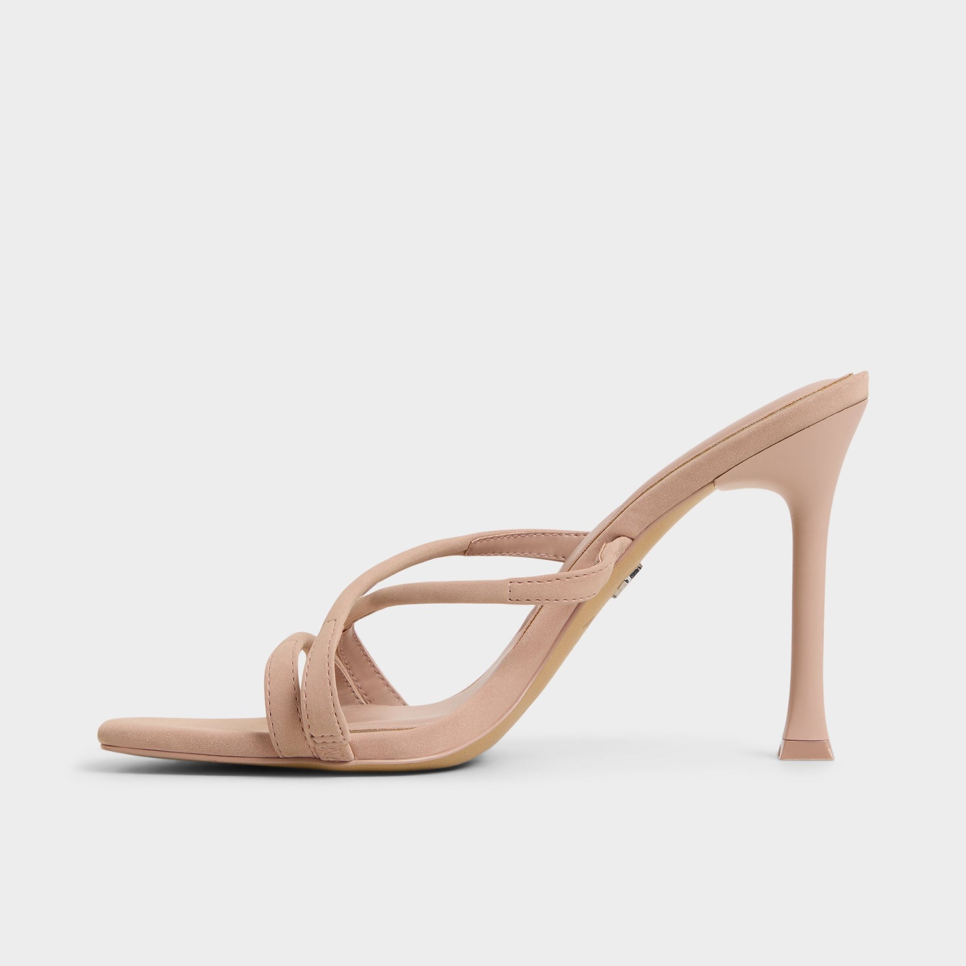 Side view of Other Pink Velaia Heeled mule