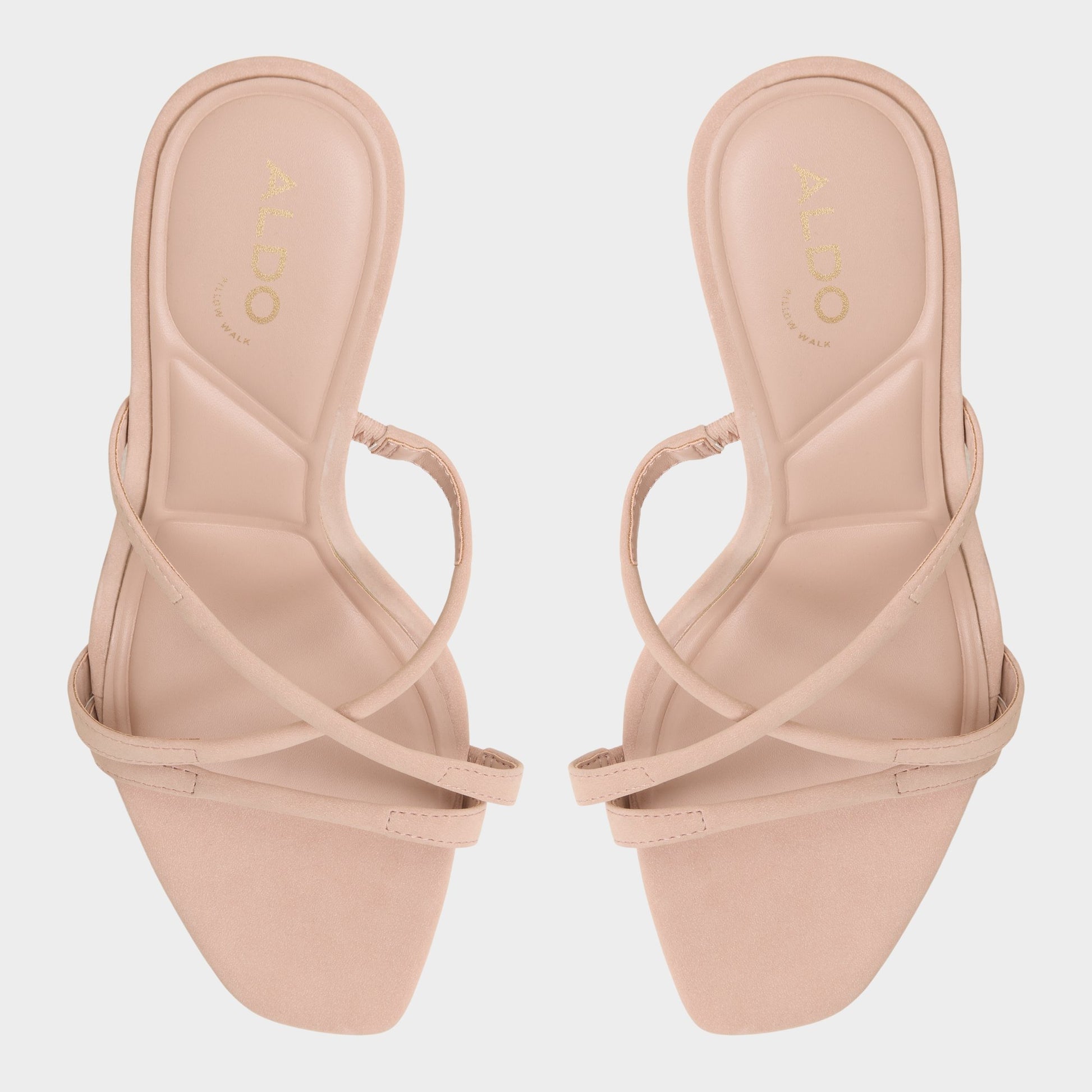 Top-down view of the Other Pink Velaia Heeled mule
