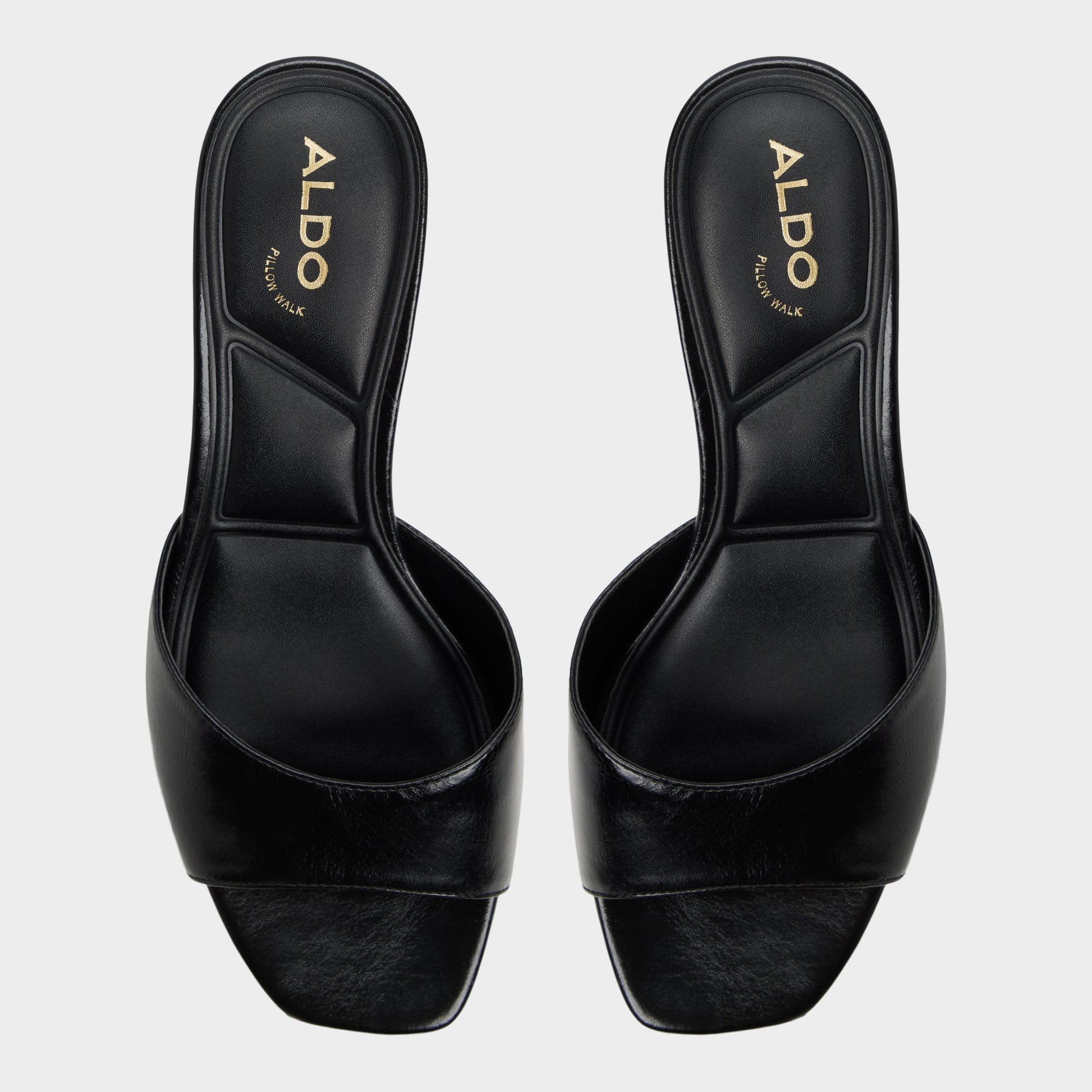 Top-down view of the Black Haeden Heeled mule