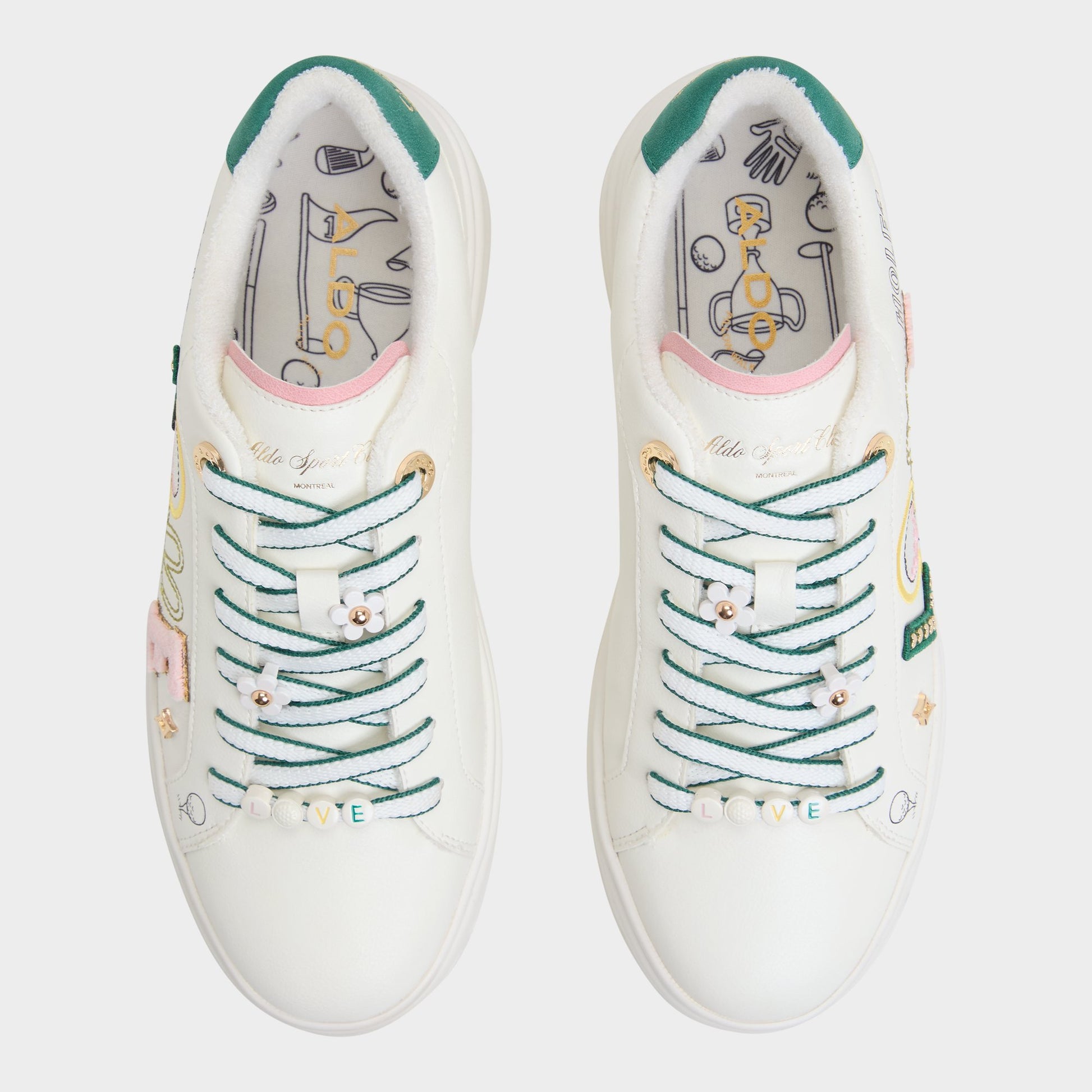 Top-down view of the White combo Foremore Sneaker