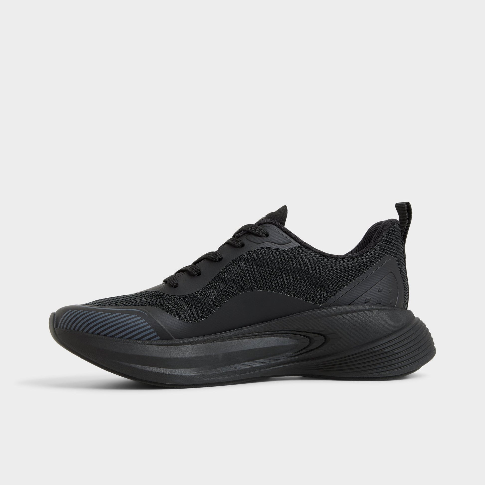 Side view of Black Pillowstep Sneaker