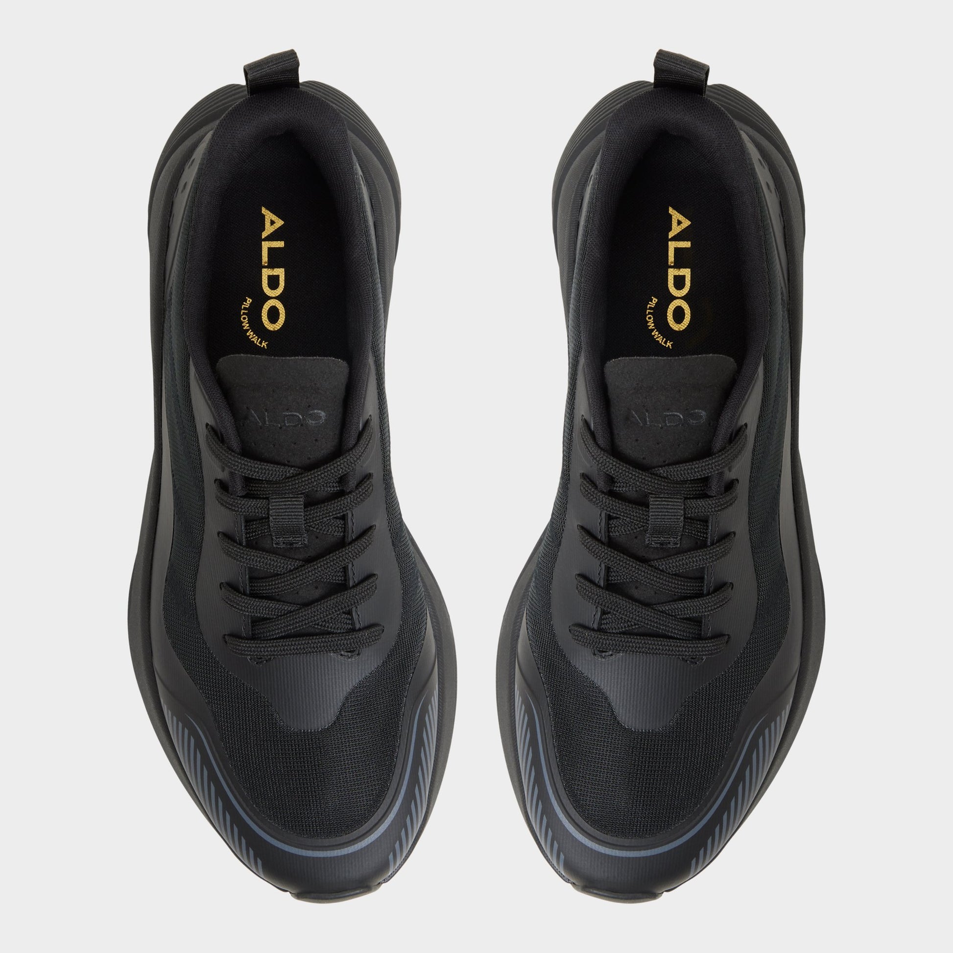 Top-down view of the Black Pillowstep Sneaker