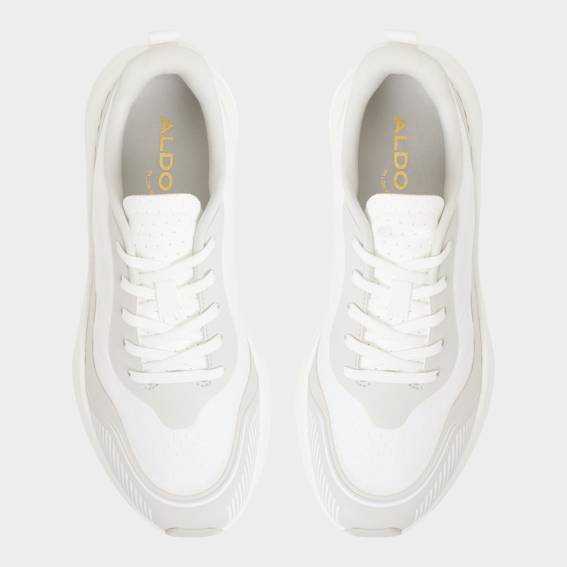 Top-down view of the White Pillowstep Sneaker