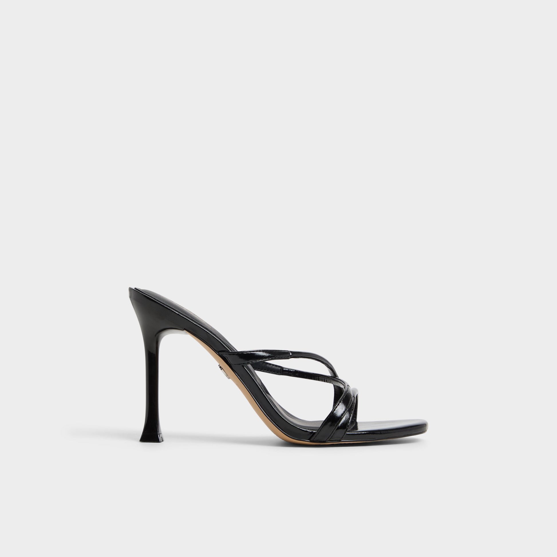 Main View of Black Velaia Heeled mule for Womens