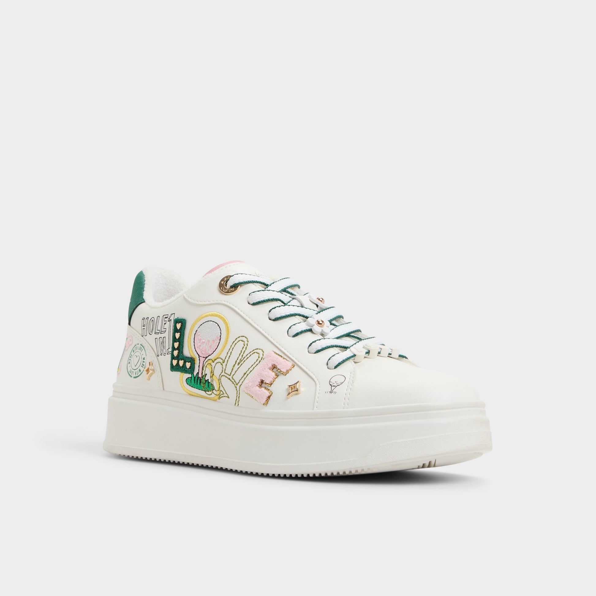 Angle de trois quarts de la face avant de Combo Blanc Foremore Sneaker bas