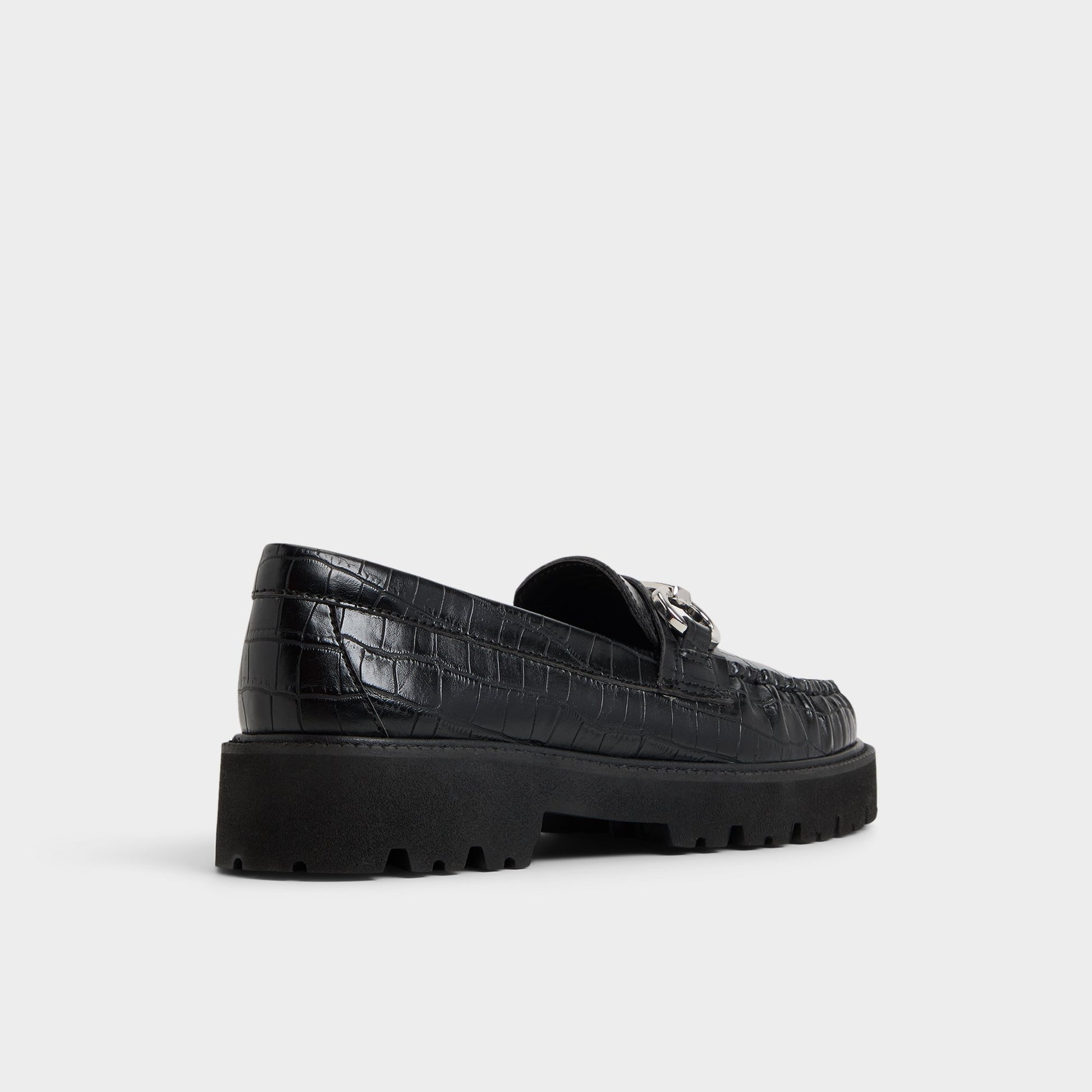 Three-quarter angle of Black Danrose Loafer's back side