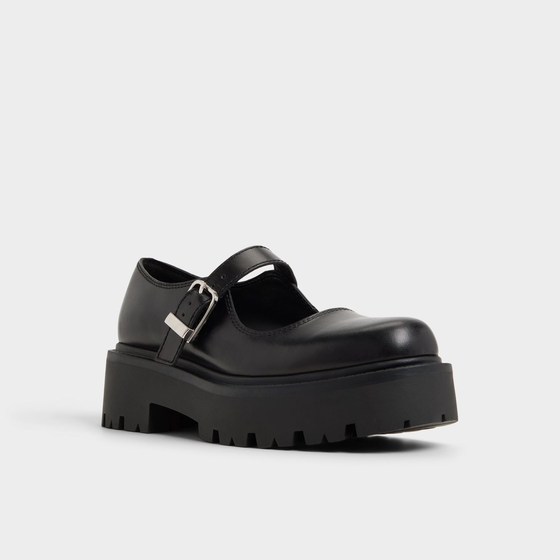 Three-quarter angle of Black Arigon Mary Janes's front side