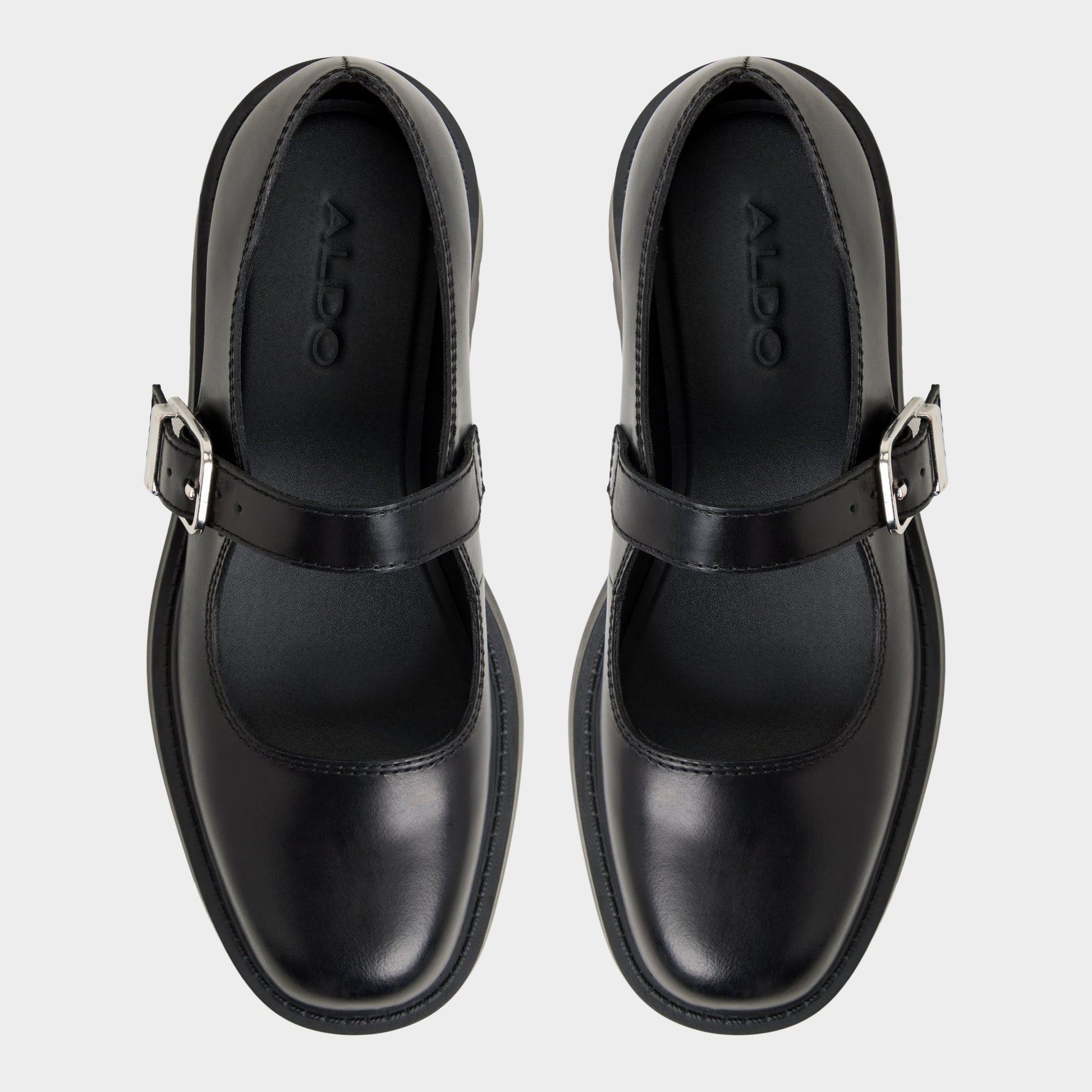 Top-down view of the Black Arigon Mary Janes