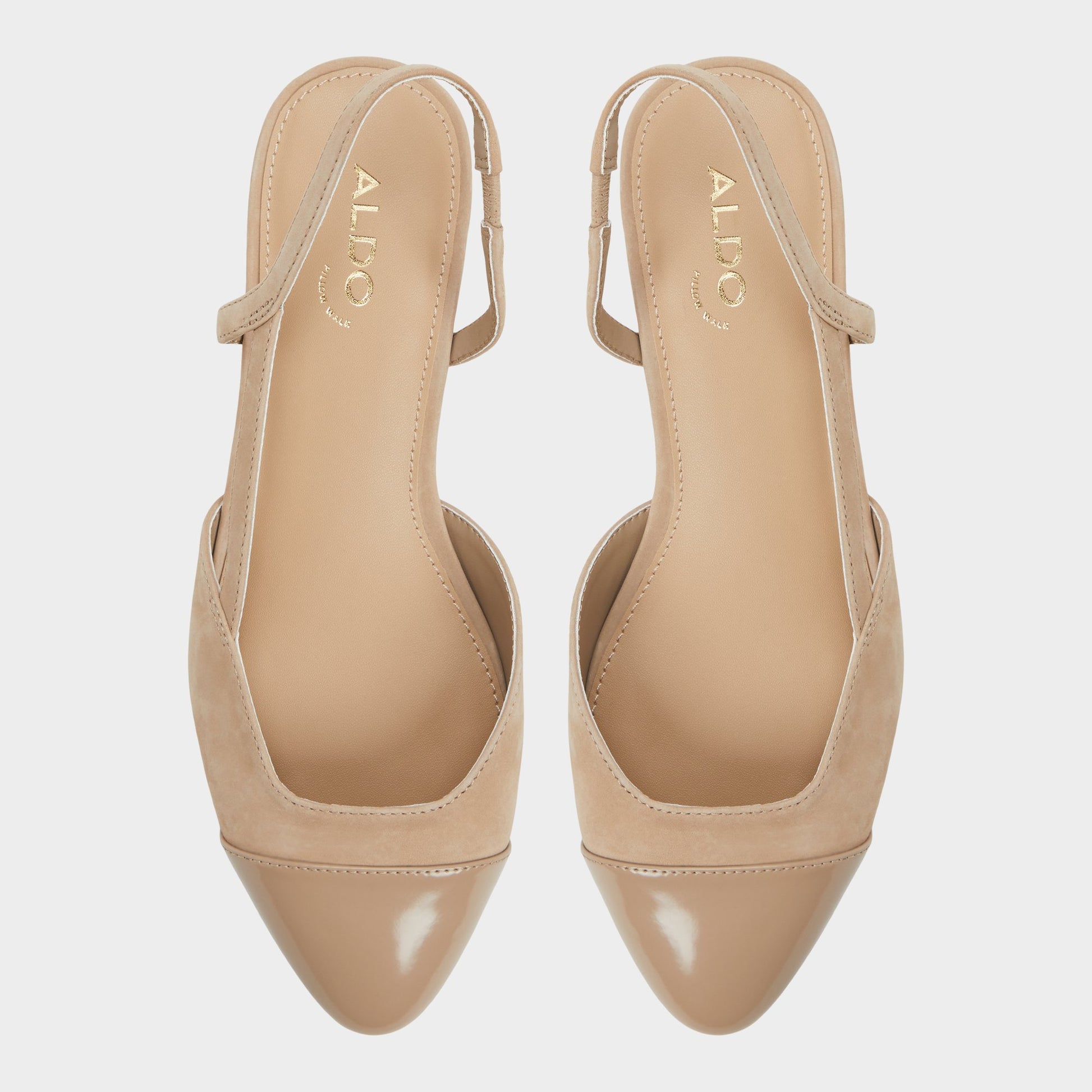 Vue de dessus de la Beige Moyen Clementinne Talon haut à bride arrière