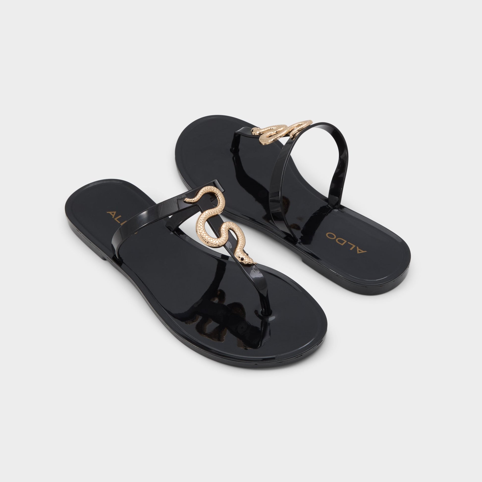 Main View of Black/Gold Multi Apanie Jelly sandal for Womens