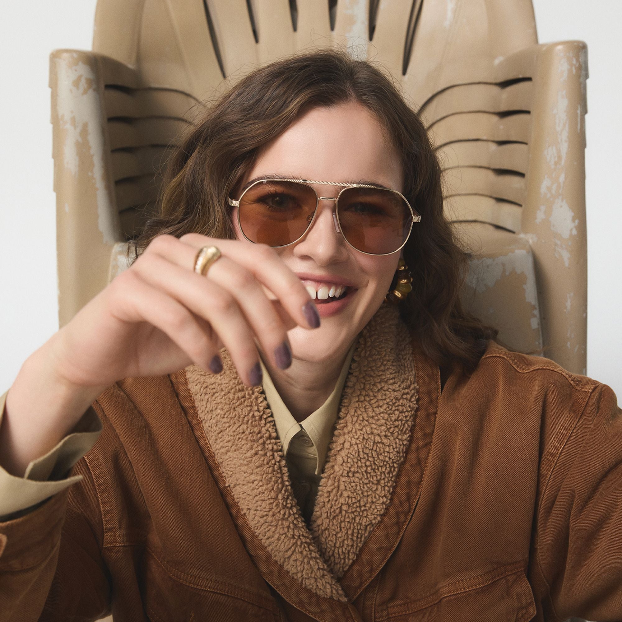 Frejja – Women Gold Aviator sunglasses - Aldo