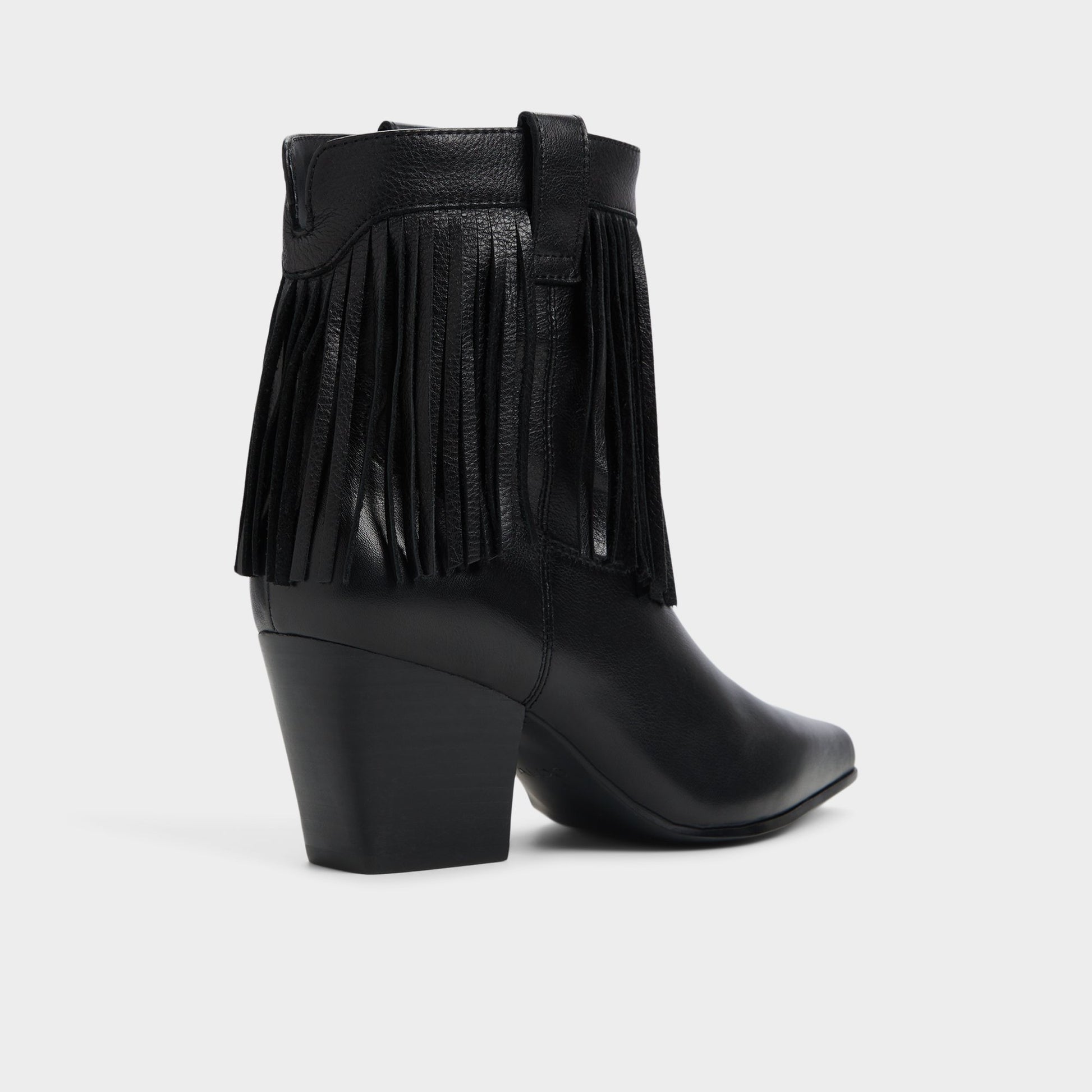 Three-quarter angle of Black Jollene Ankle boot's back side