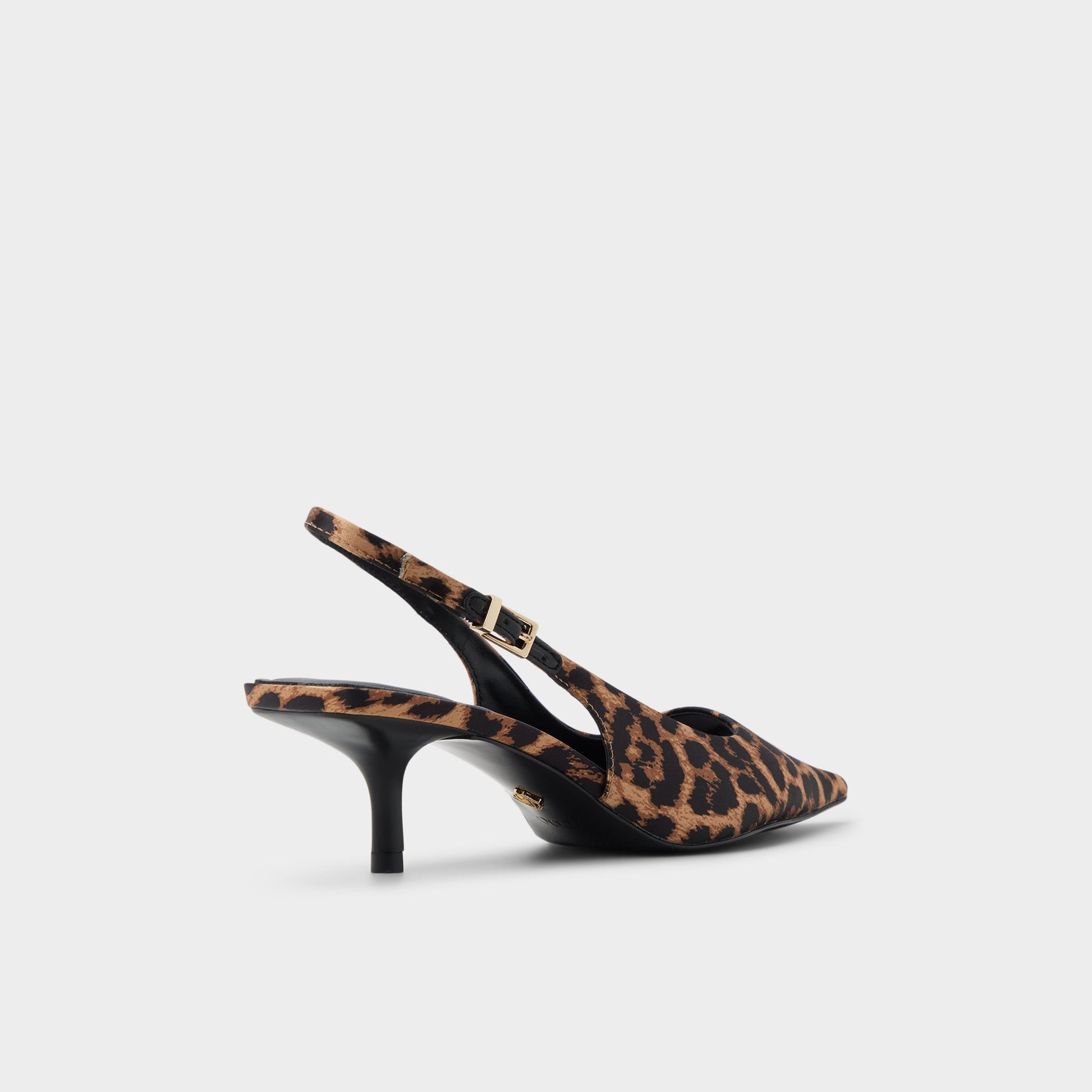 Three-quarter angle of Brown Multi Josita Slingback heel's back side