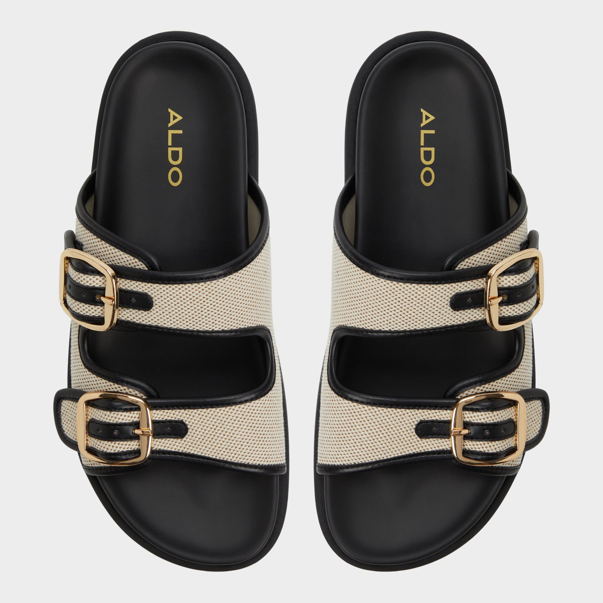 Top-down view of the Open natural Devanassi Footbed sandal