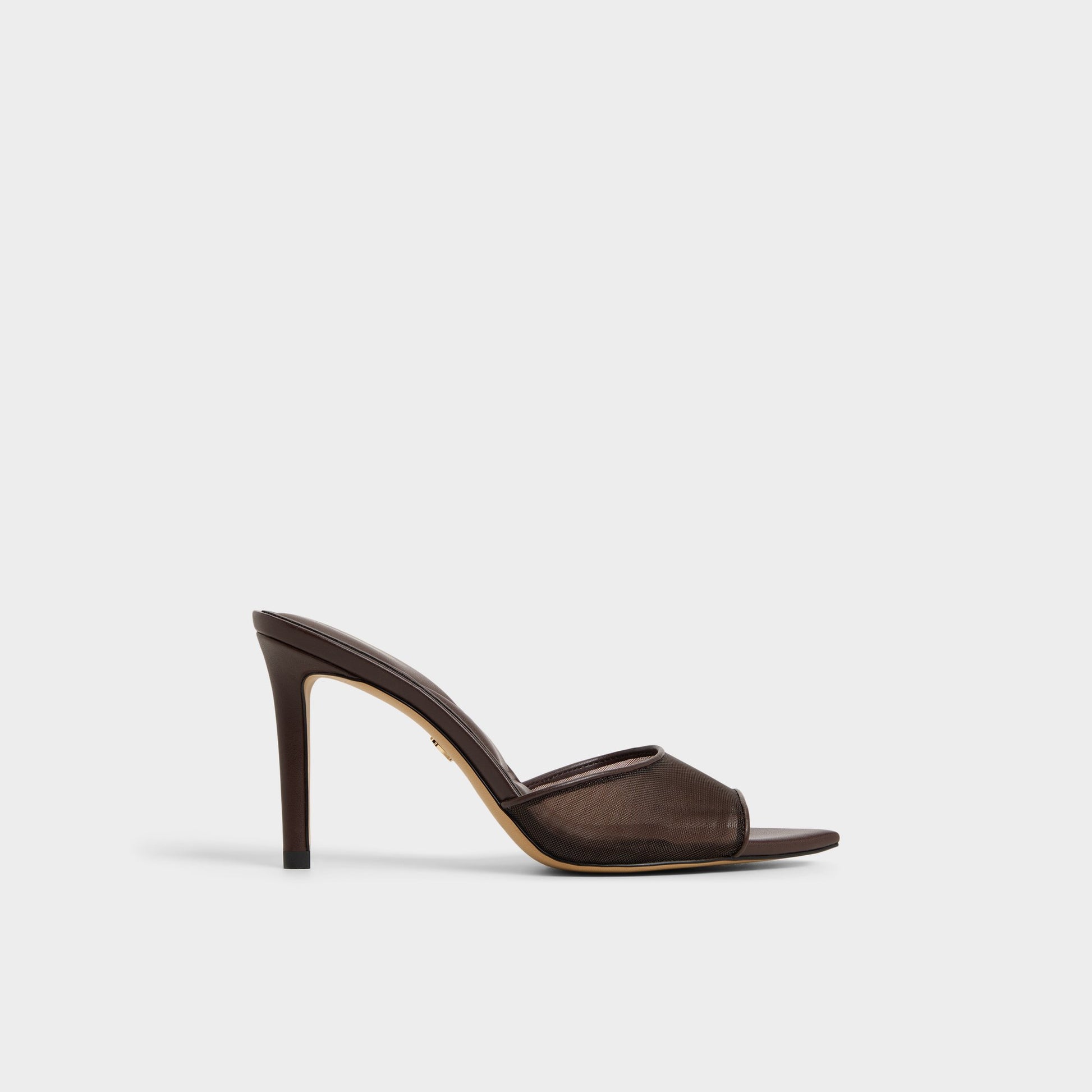 Main View of Dark Brown Anyabrilden Heeled mule for Womens