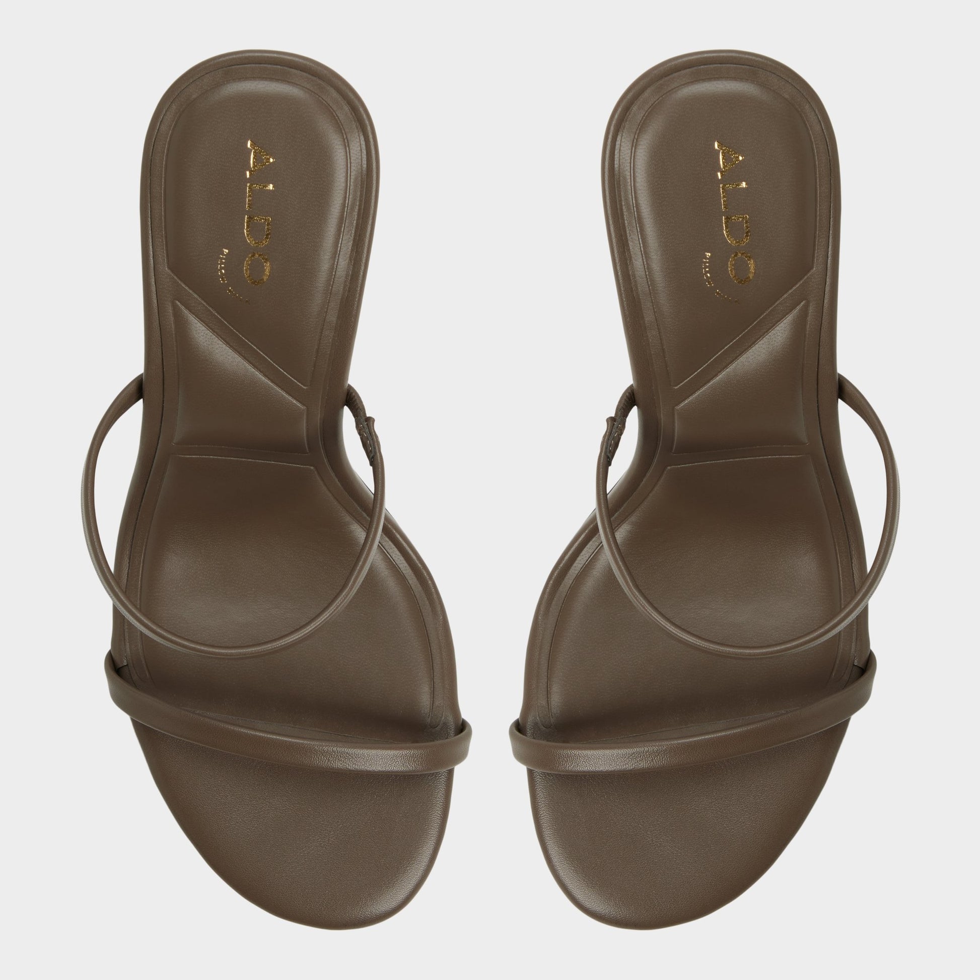 Top-down view of the Khaki Avelinda Heeled mule