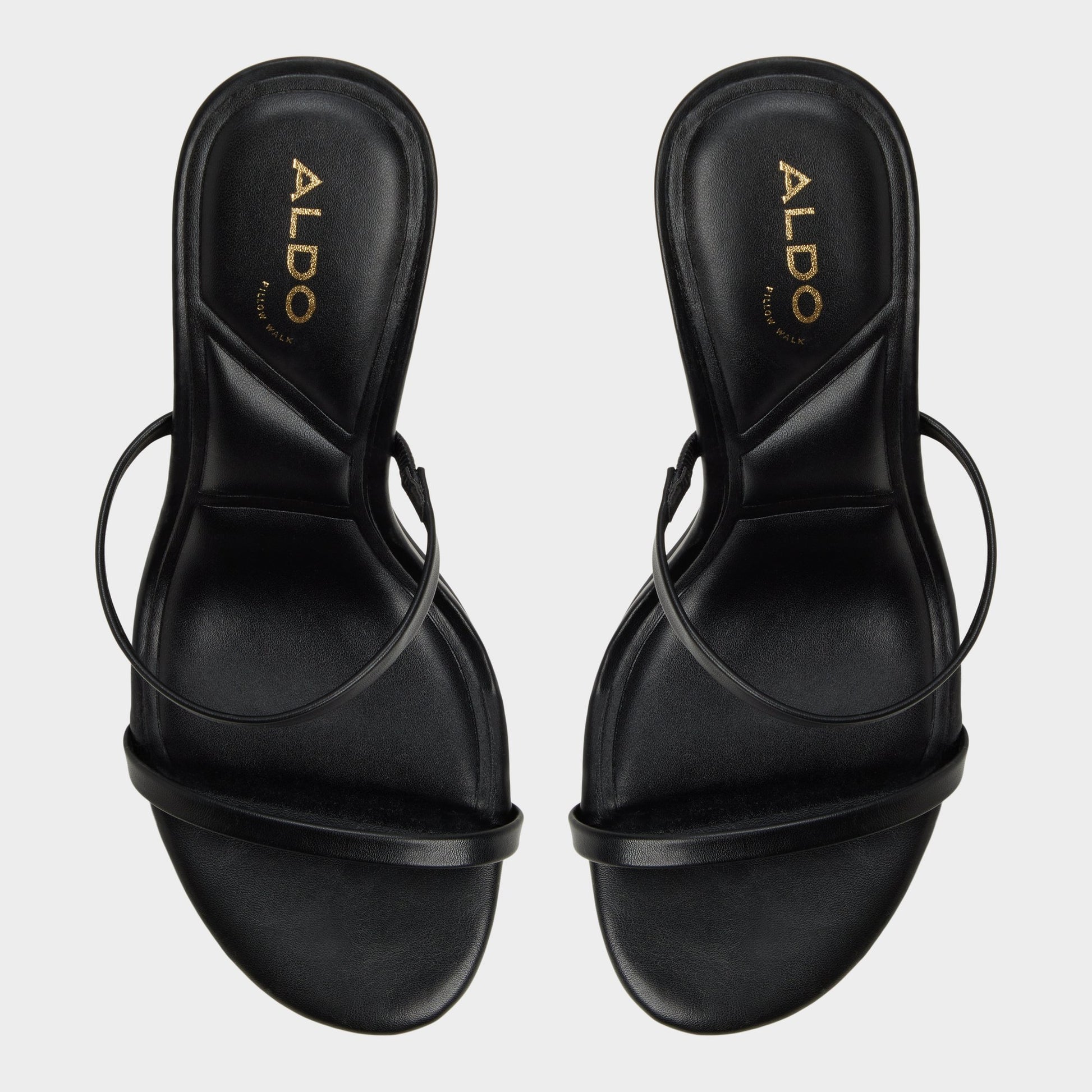 Top-down view of the Black Avelinda Heeled mule