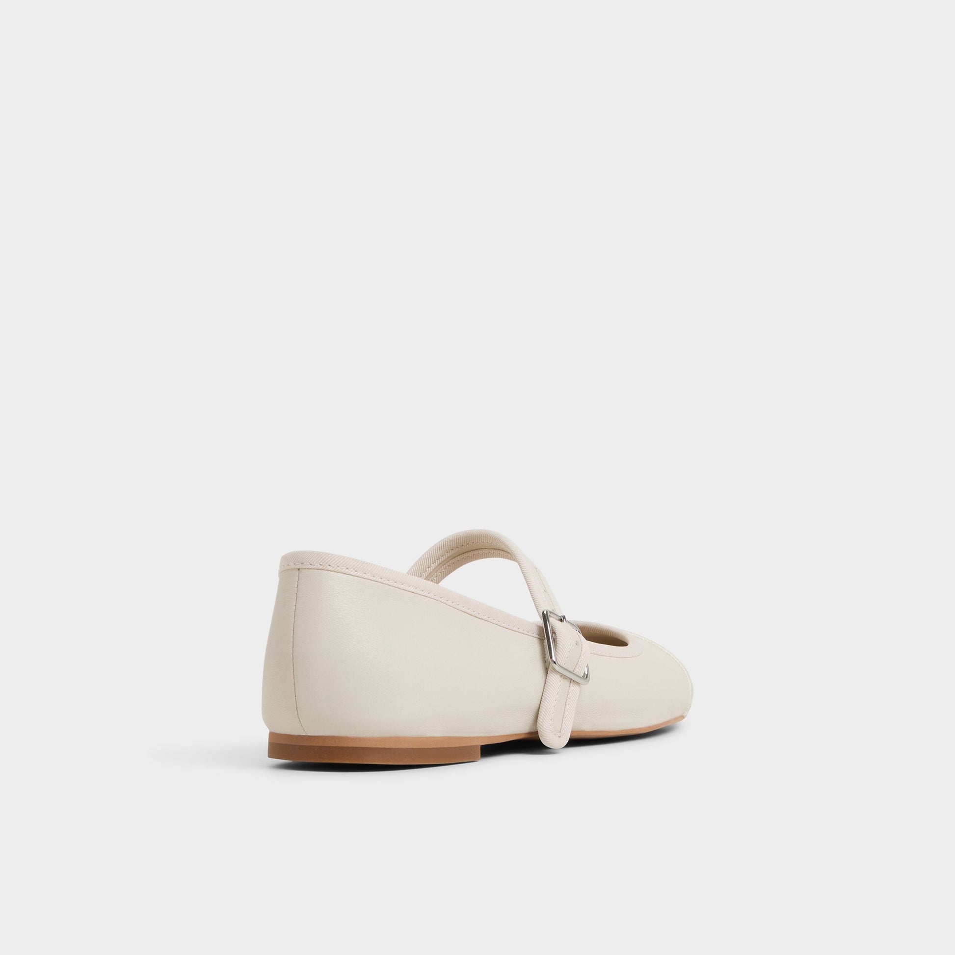 Three-quarter angle of White Caylyn Ballerina's back side