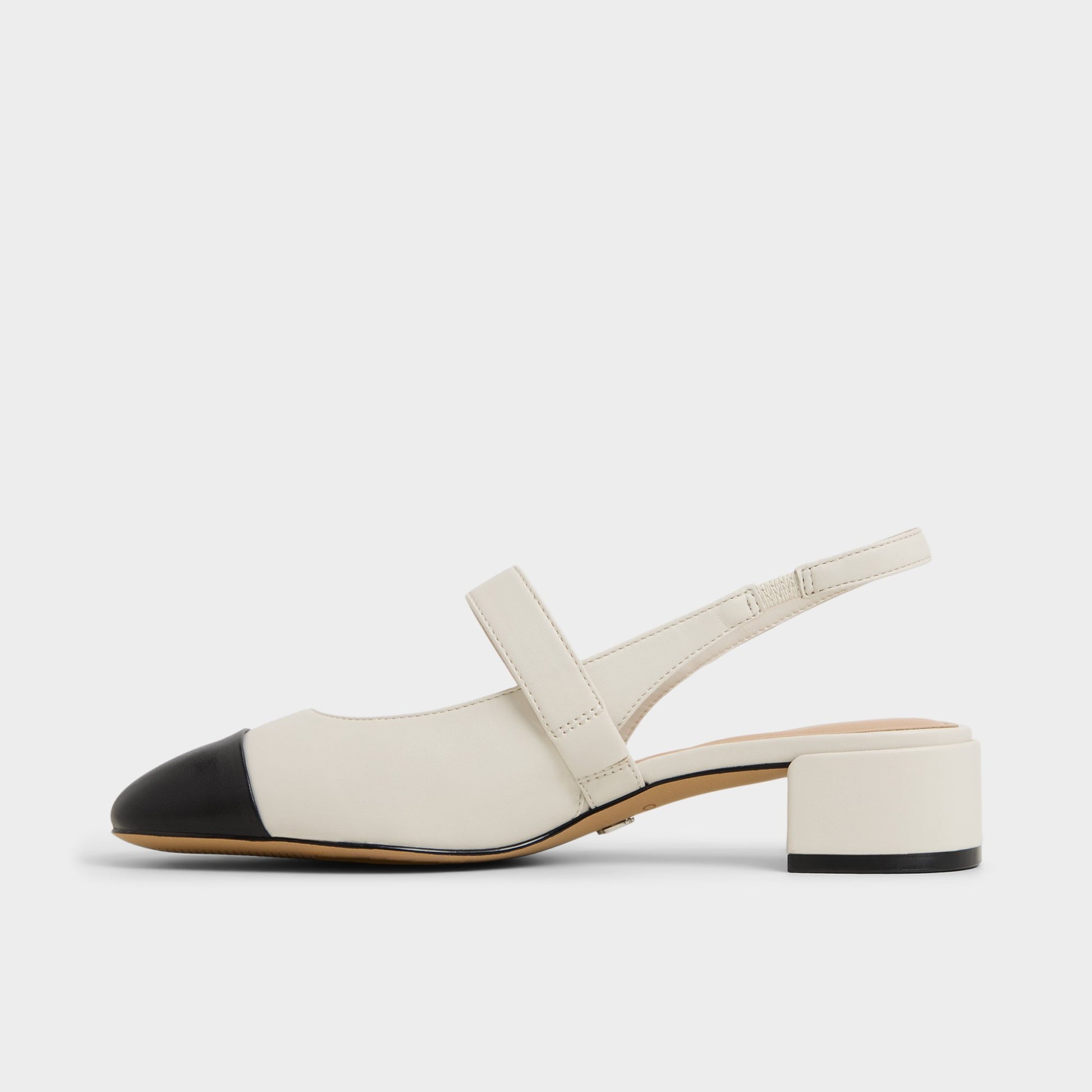 Vue latérale de Blanc/Oss Agathe Talon haut à bride arrière