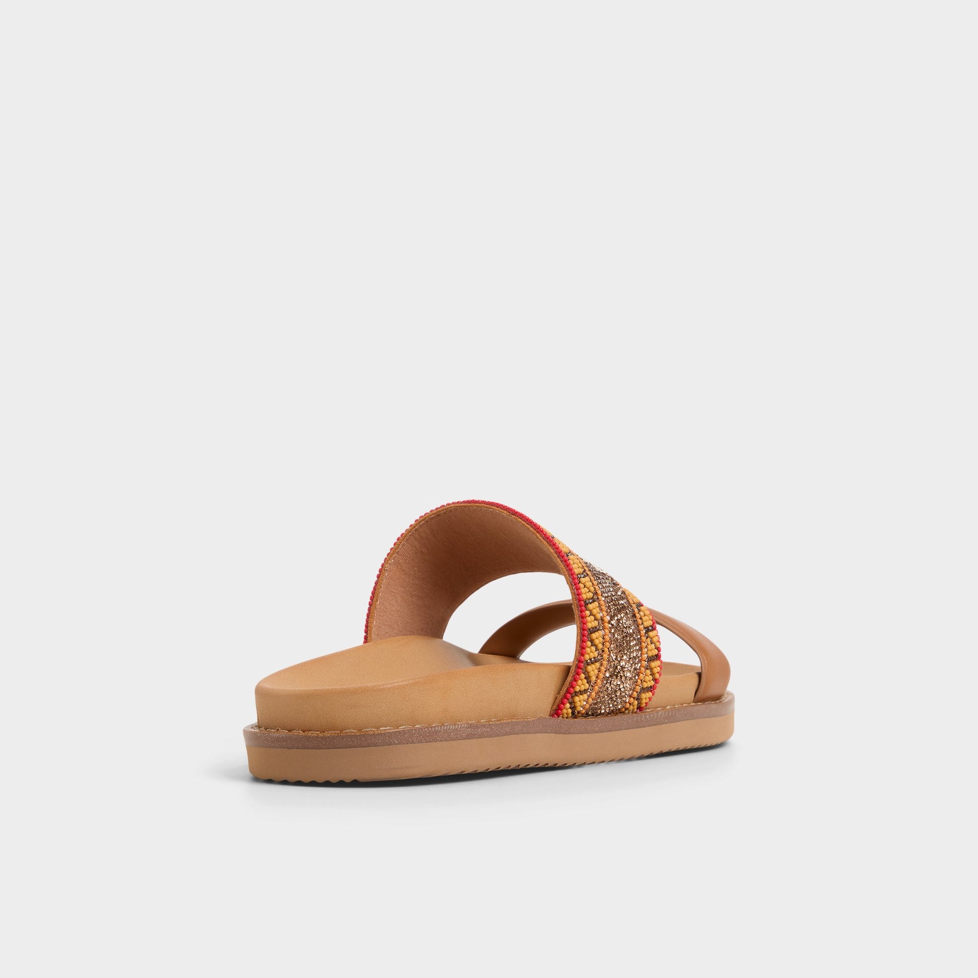 Angle de trois quarts de l'arrière de Marron Multi Beachvacay Claquette