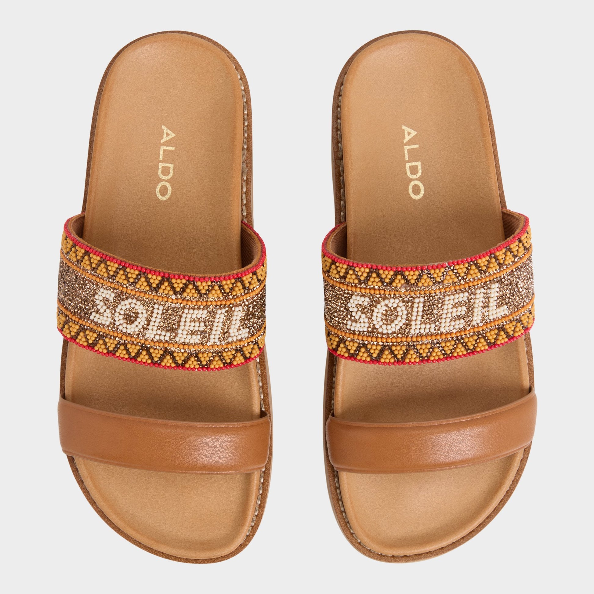 Vue de dessus de la Marron Multi Beachvacay Claquette