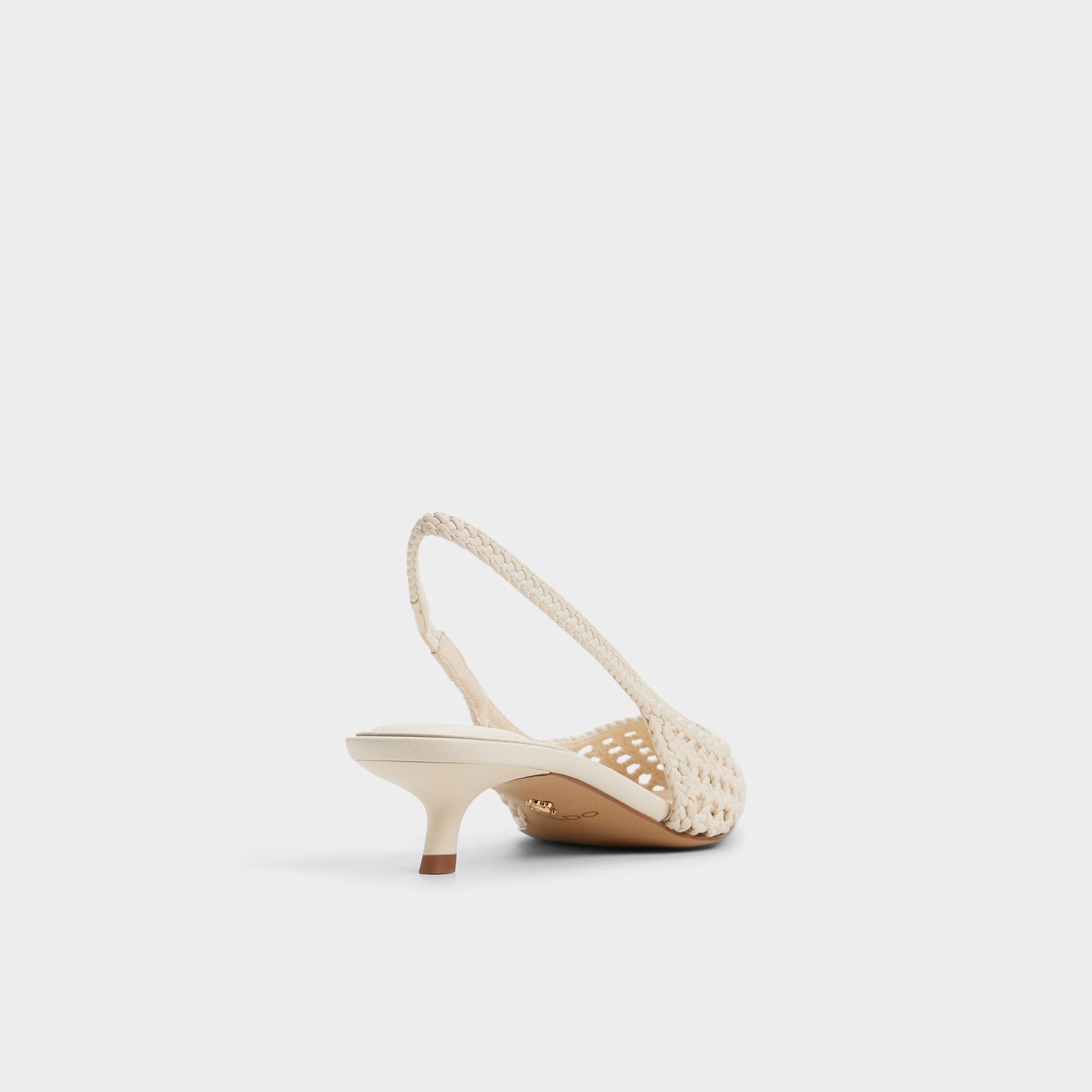 Three-quarter angle of Light beige Violettia Sling back high heel's back side