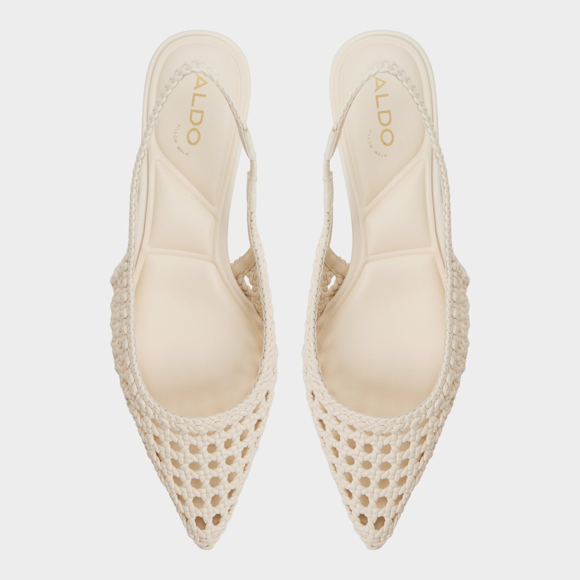 Top-down view of the Light beige Violettia Sling back high heel