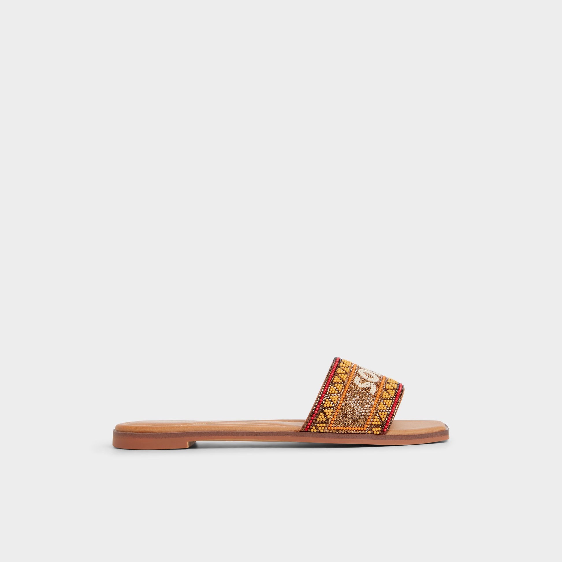Main View of Brown Multi Seavacay Slide sandal for Womens