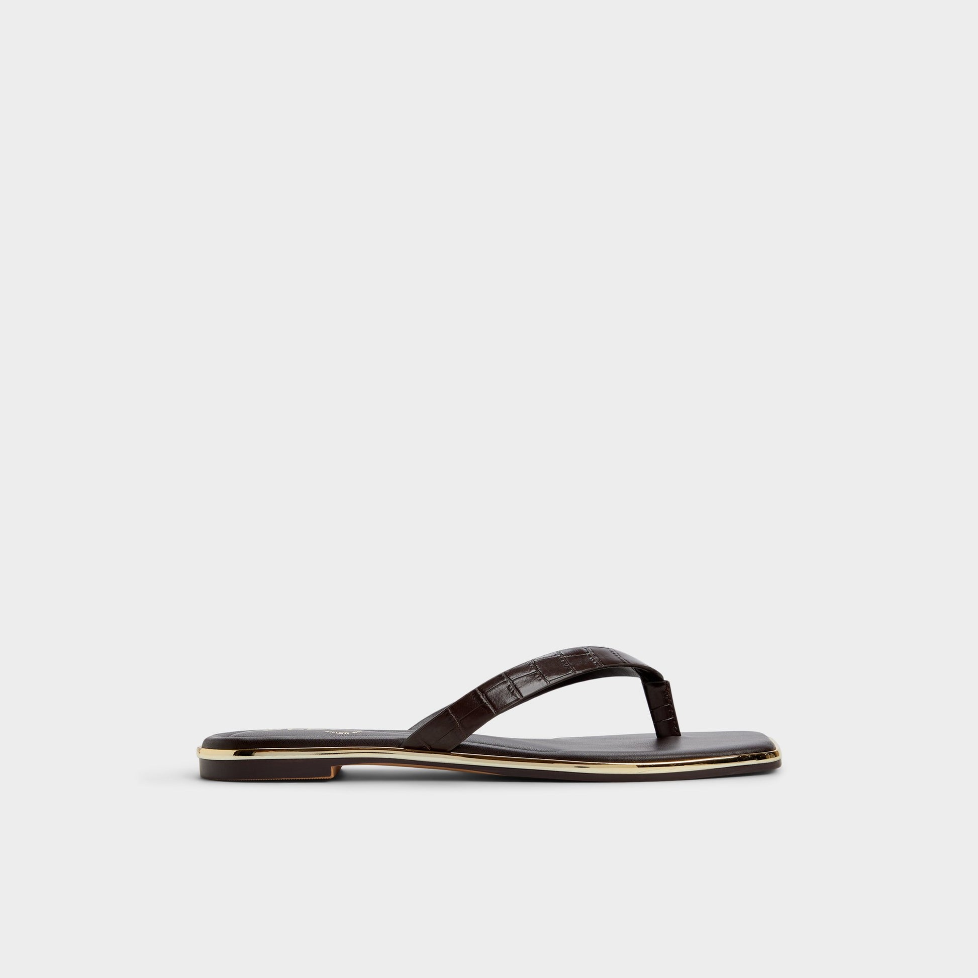 Main View of Dark Brown Theao Flip flop for Womens