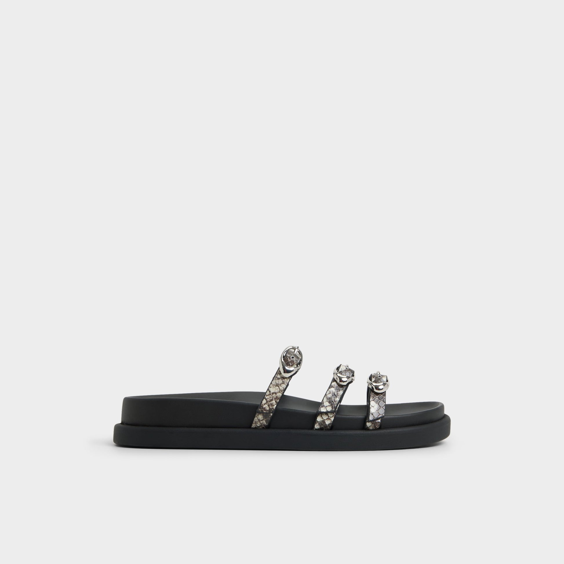 Main View of White/Black Zephyra Footbed sandal for Womens