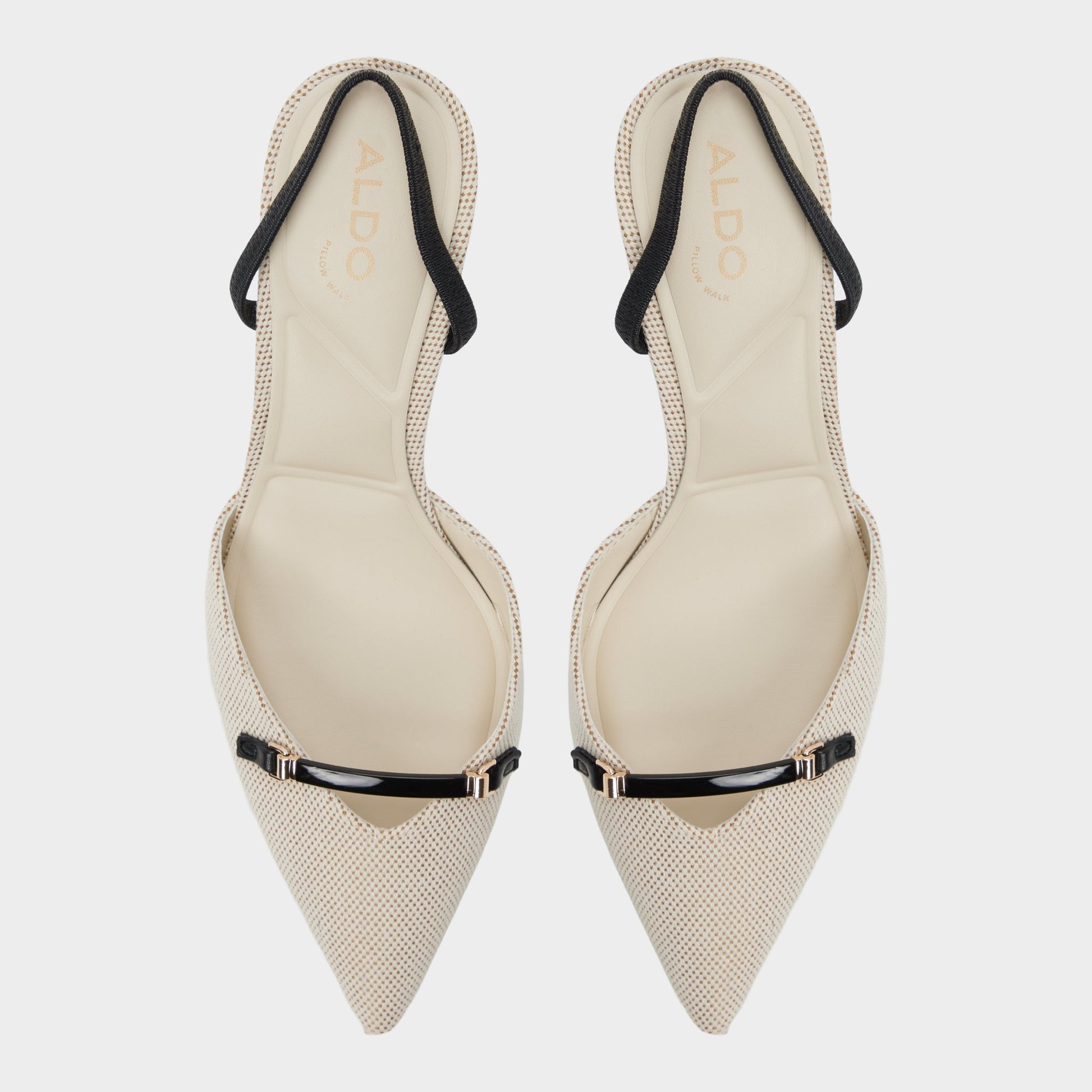 Top-down view of the Open Natural Nailah Slingback heel