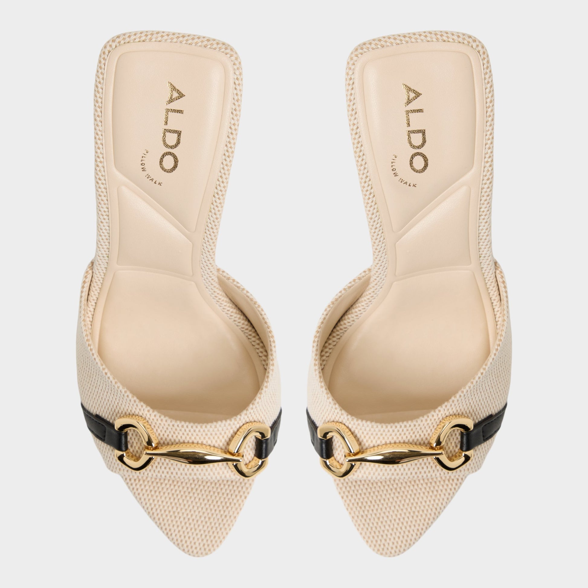 Top-down view of the Open Natural Madelynie Heeled mule
