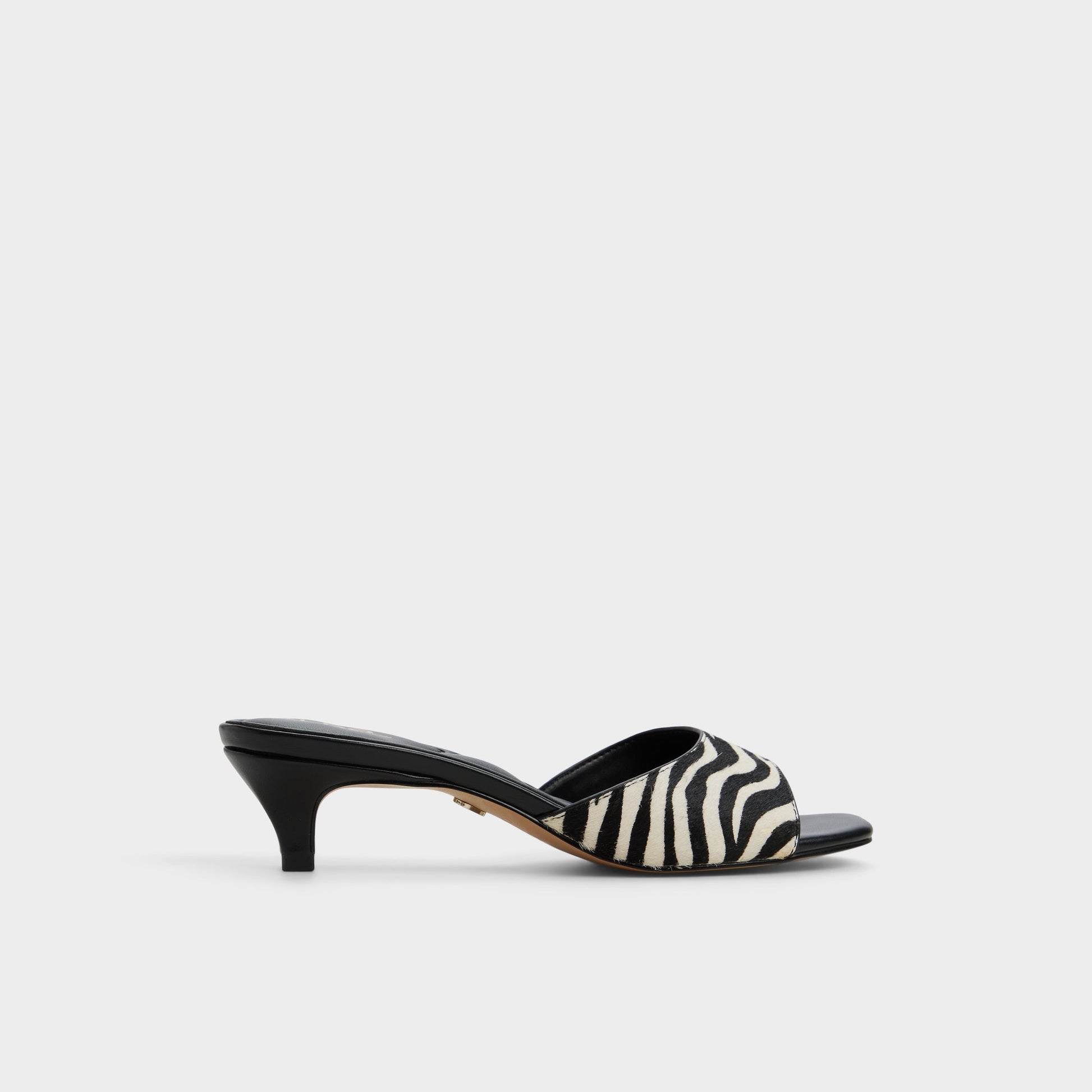 Main View of White/Black Haeden Heeled mule for Womens