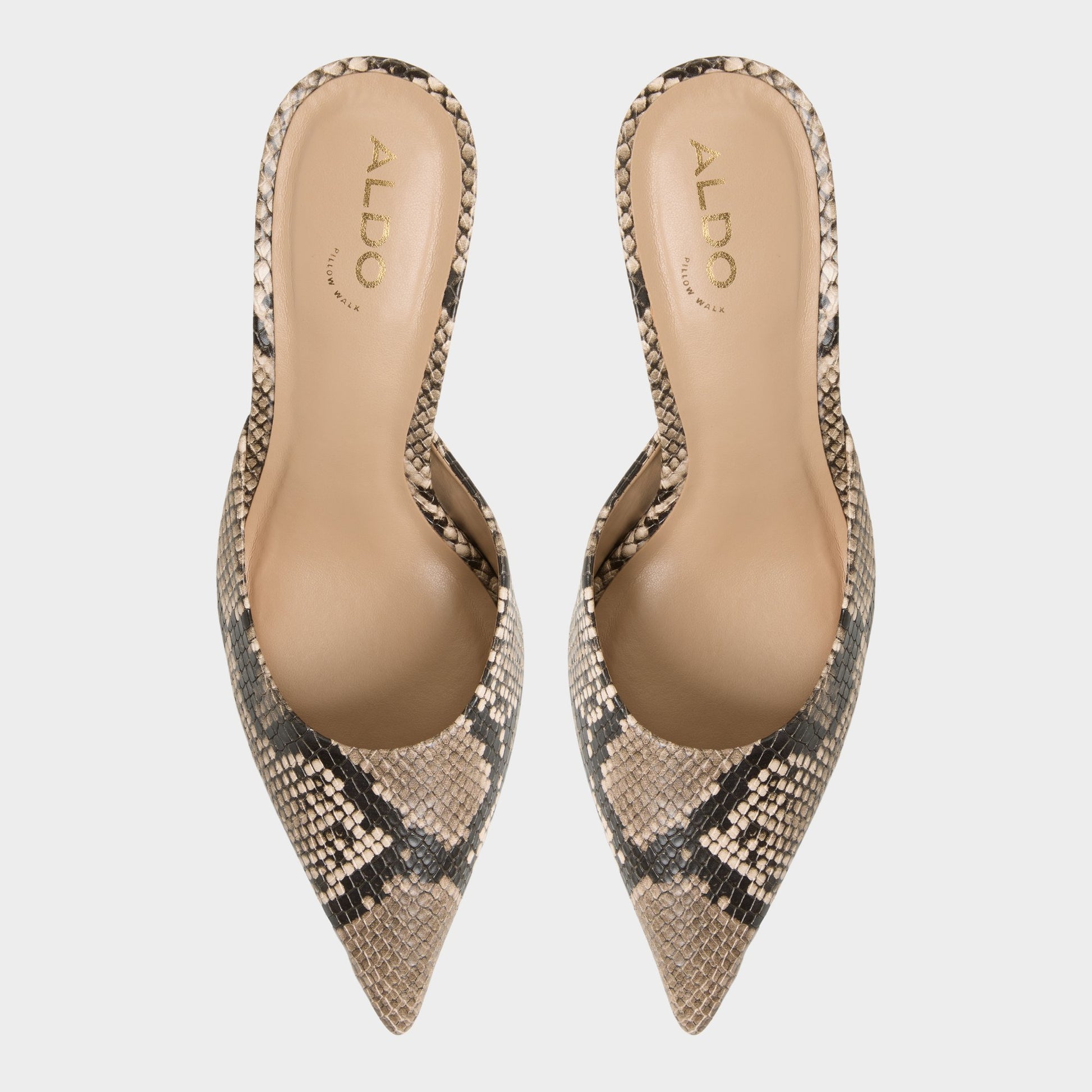 Vue de dessus de la Python Beatrixy Mule à talon haut