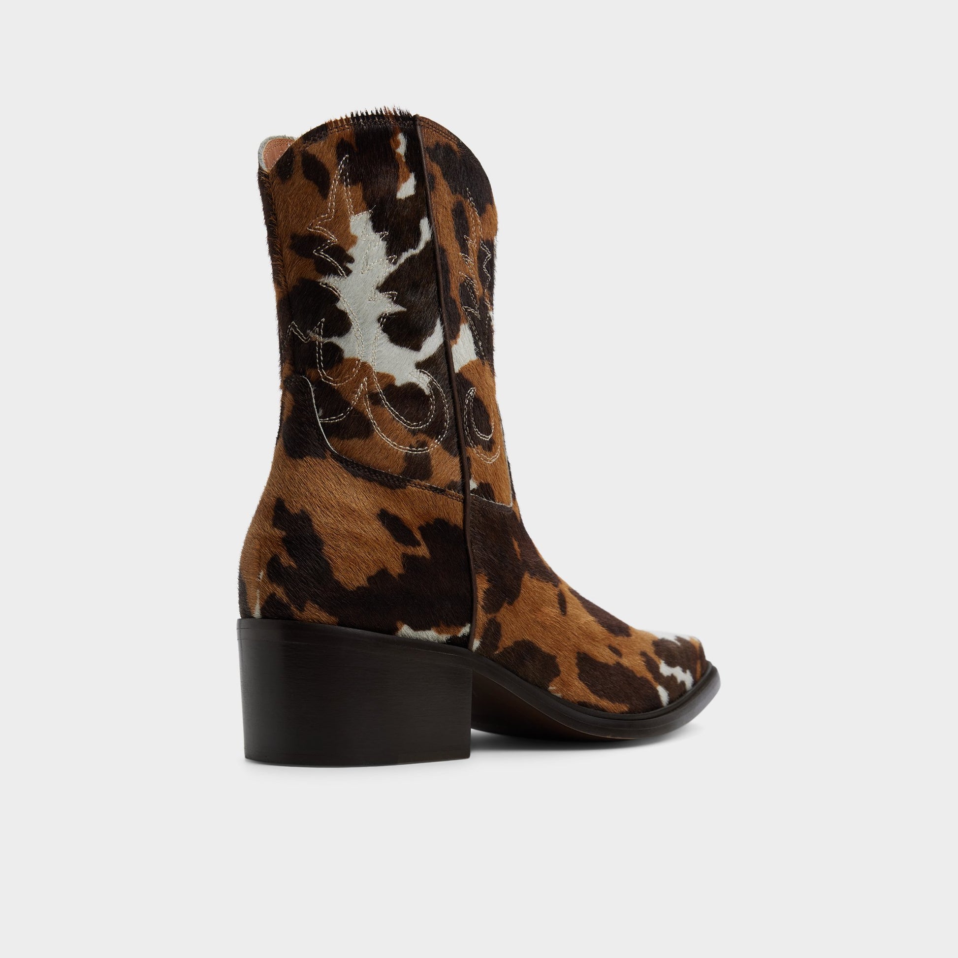 Three-quarter angle of Tan Multi Guthrie Western boot's back side