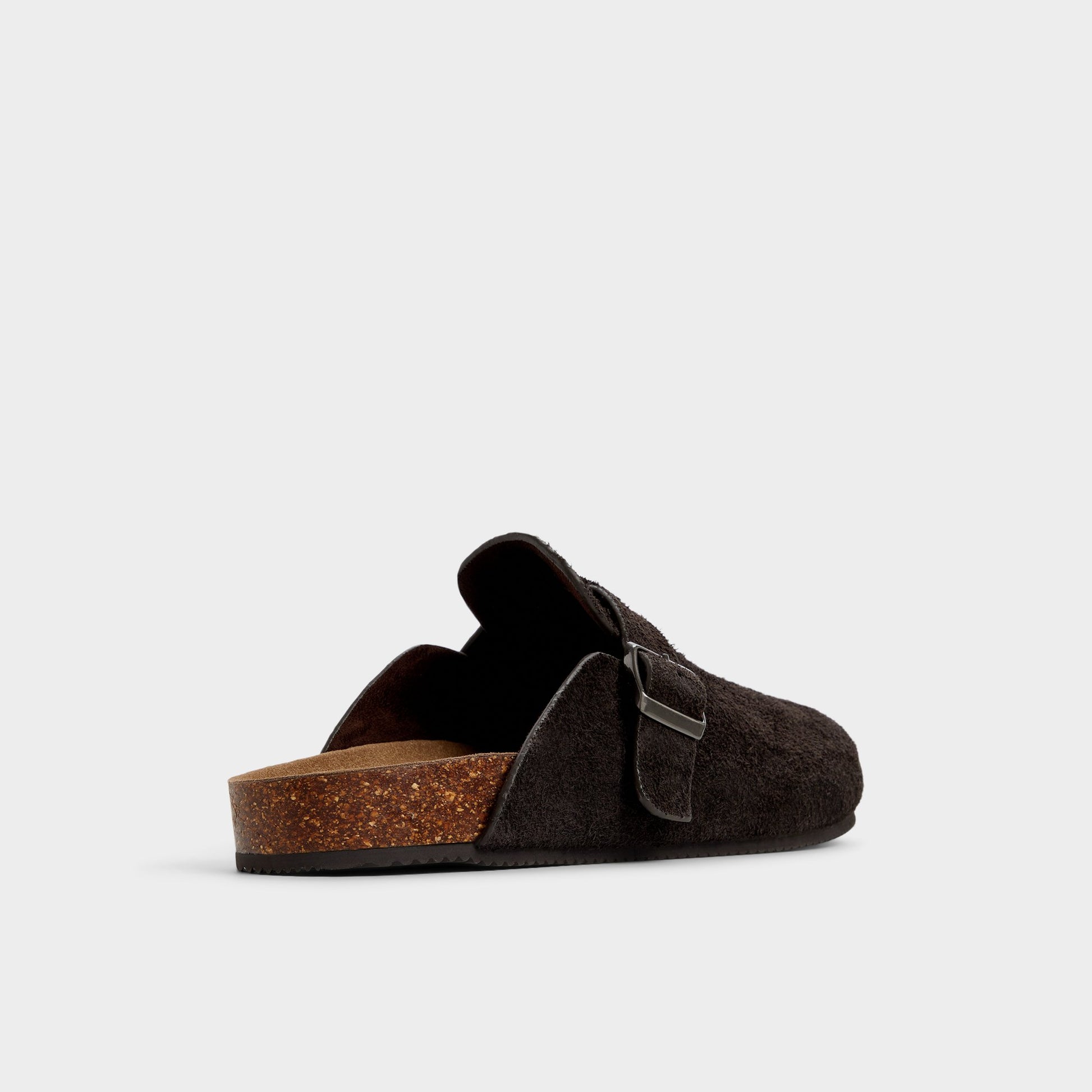 Three-quarter angle of Dark Brown Spade Mule's back side