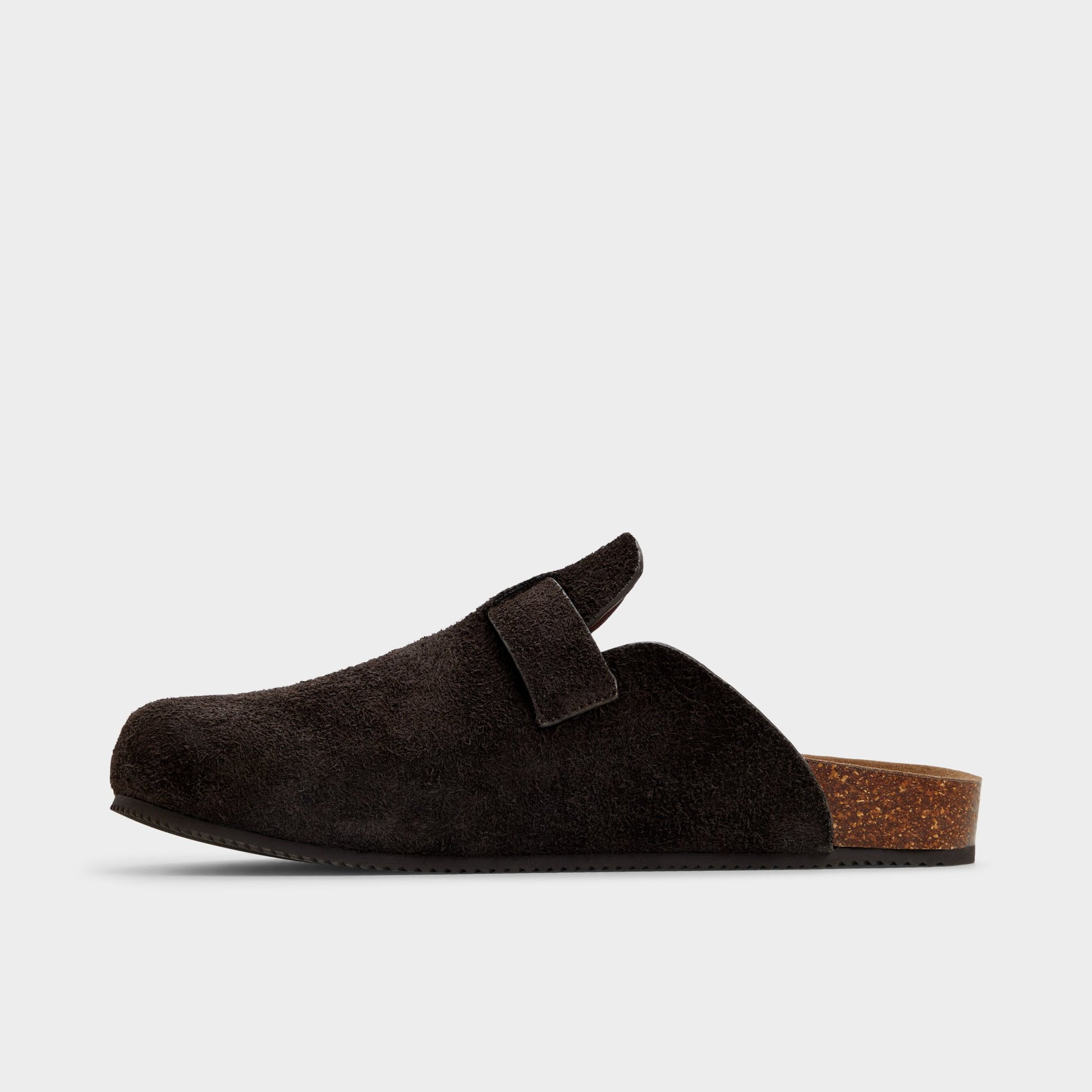 Side view of Dark Brown Spade Mule