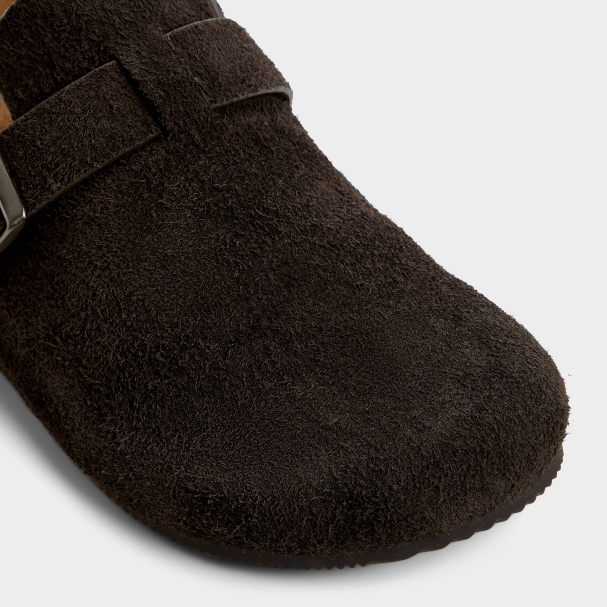 Close-up of the Dark Brown Spade Mule