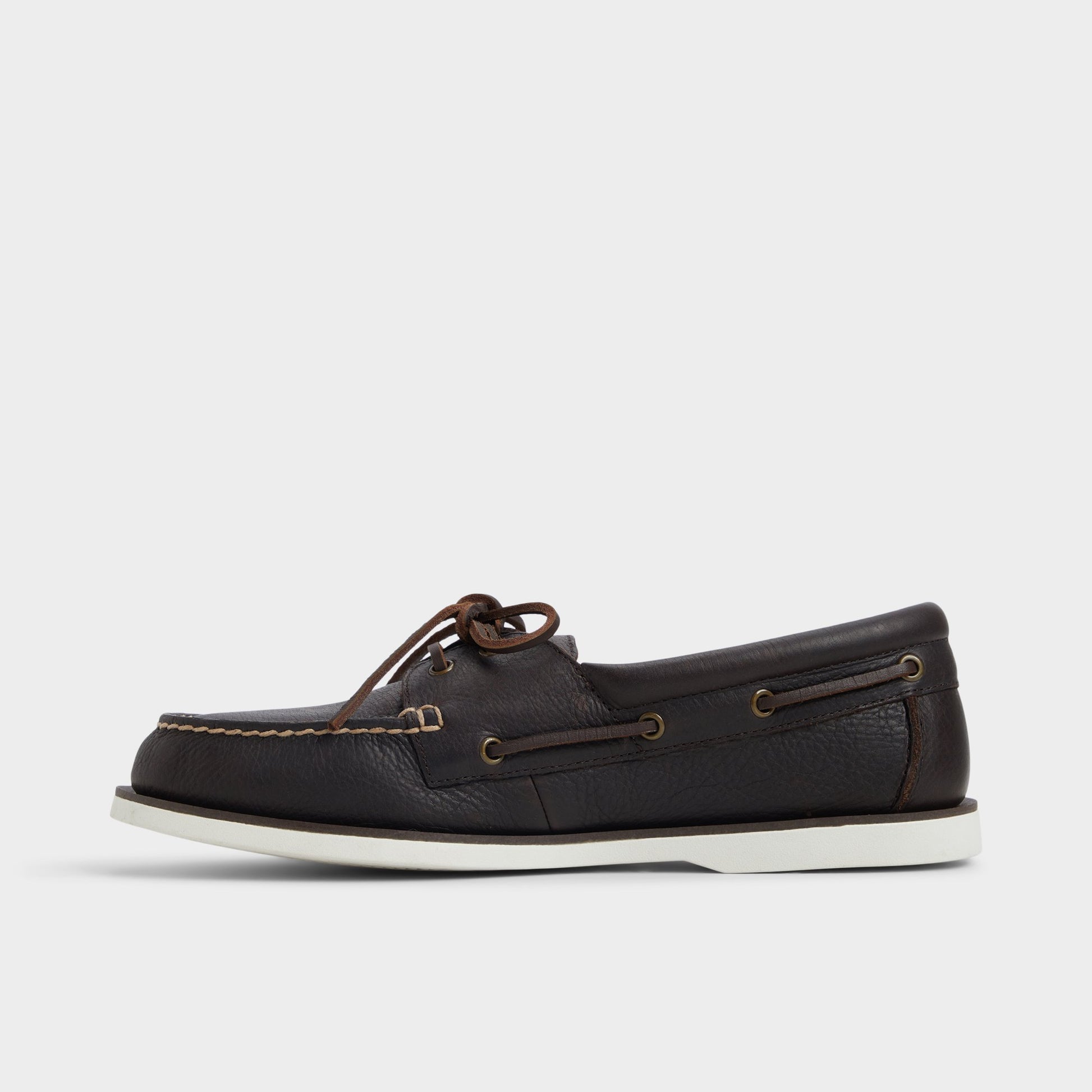 Side view of Dark Brown Musker Boat shoe