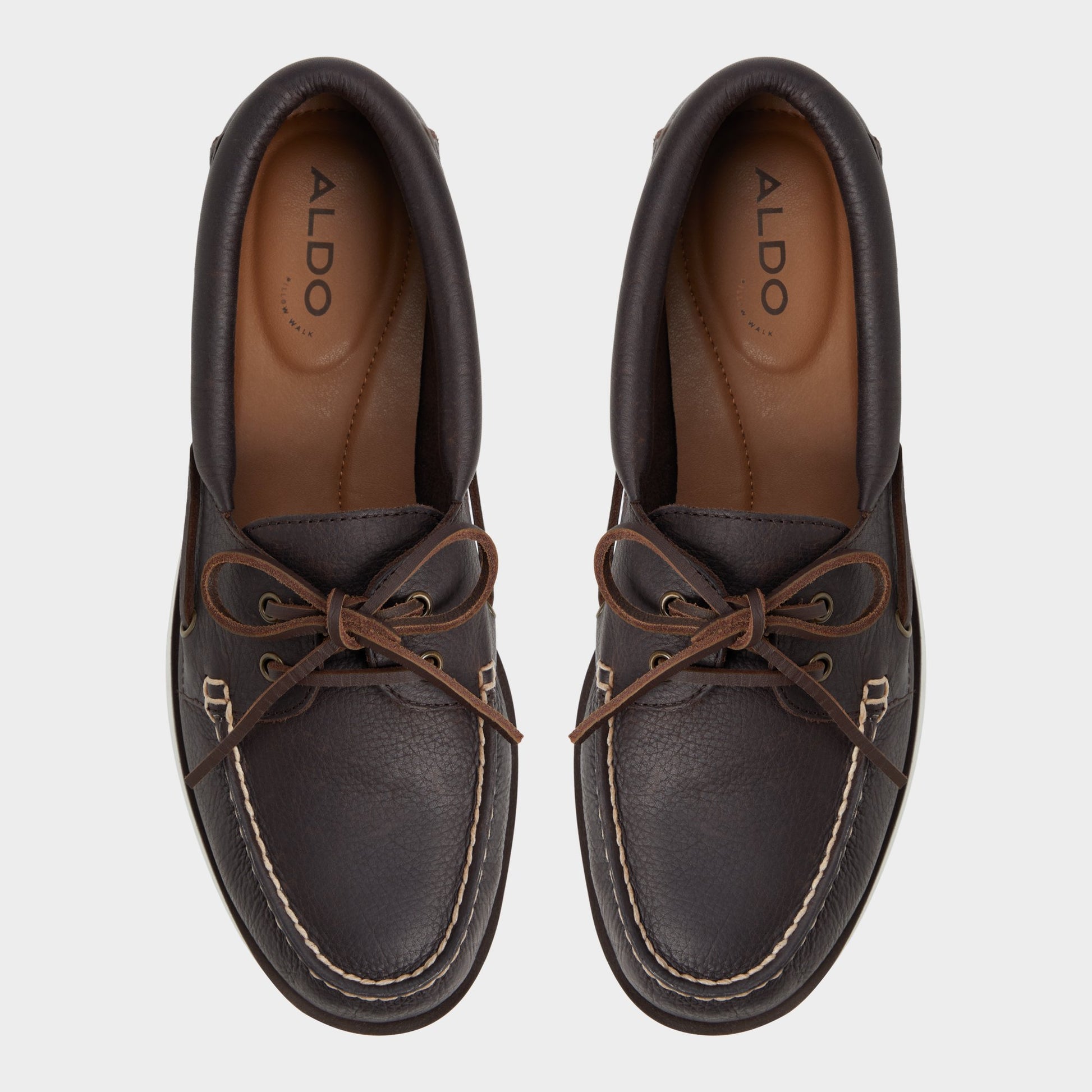 Top-down view of the Dark Brown Musker Boat shoe