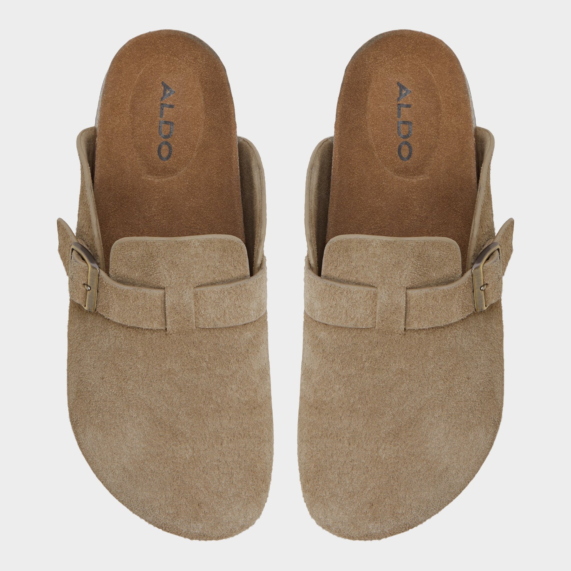 Top-down view of the Taupe Spade Mule