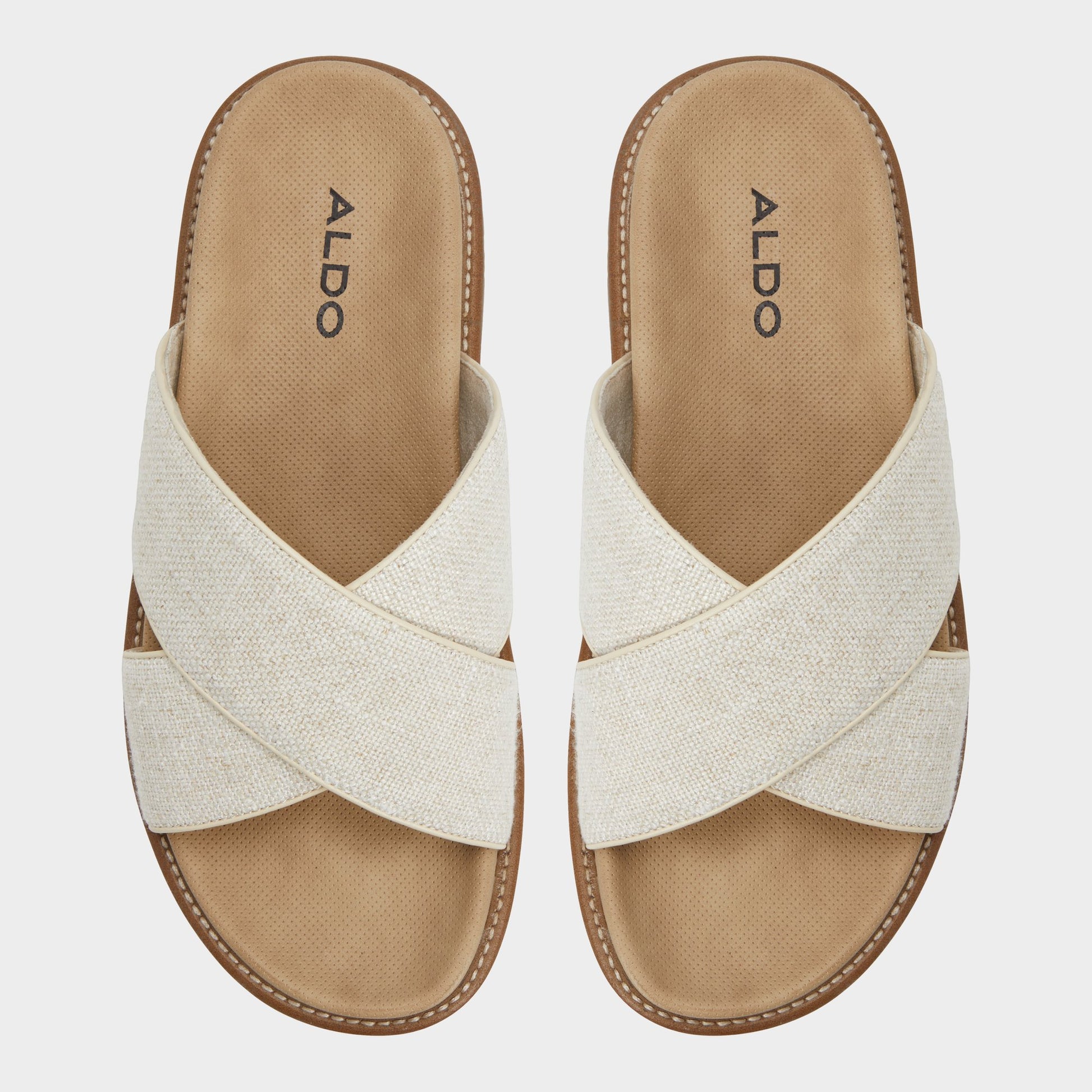 Top-down view of the Open Beige Marrin Slide sandal