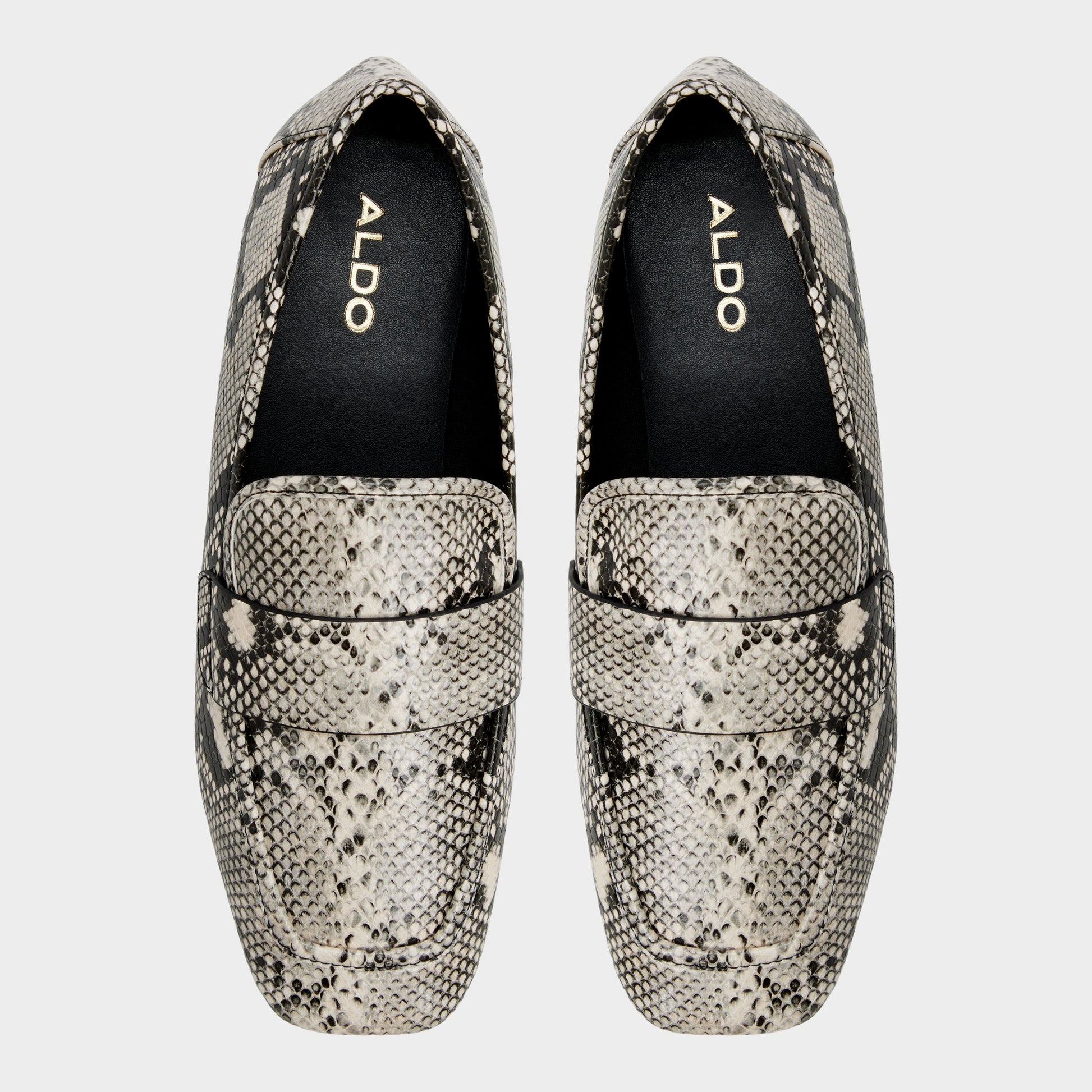 Top-down view of the Black/White Bellamyy Loafer