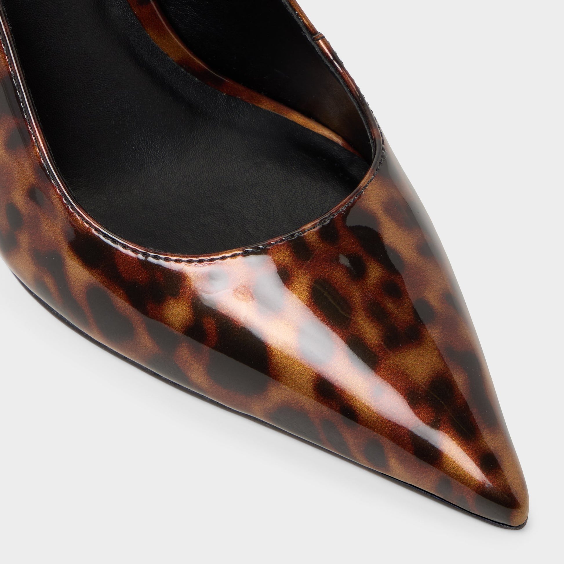 Close-up of the Open Brown Seralina Slingback heel