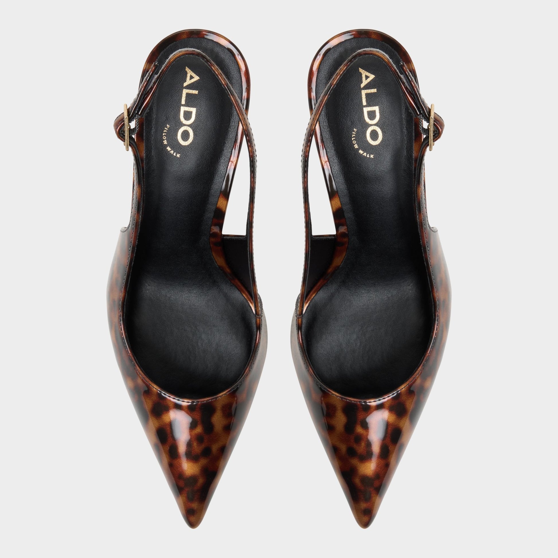 Top-down view of the Open Brown Seralina Slingback heel